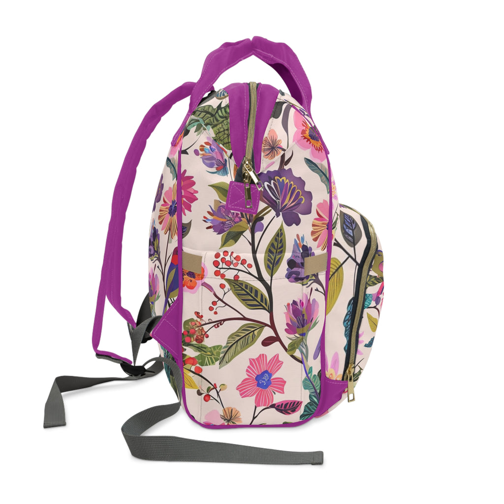 Floral Multifunctional Diaper Backpack