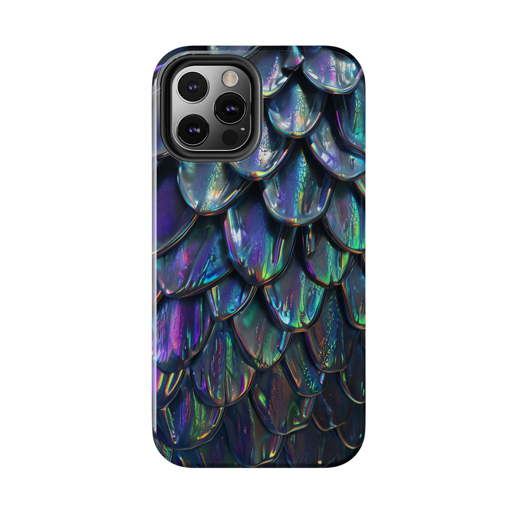 Holographic Mermaid Scale Tough Phone Case — Iridescent Protective Phone Cover
