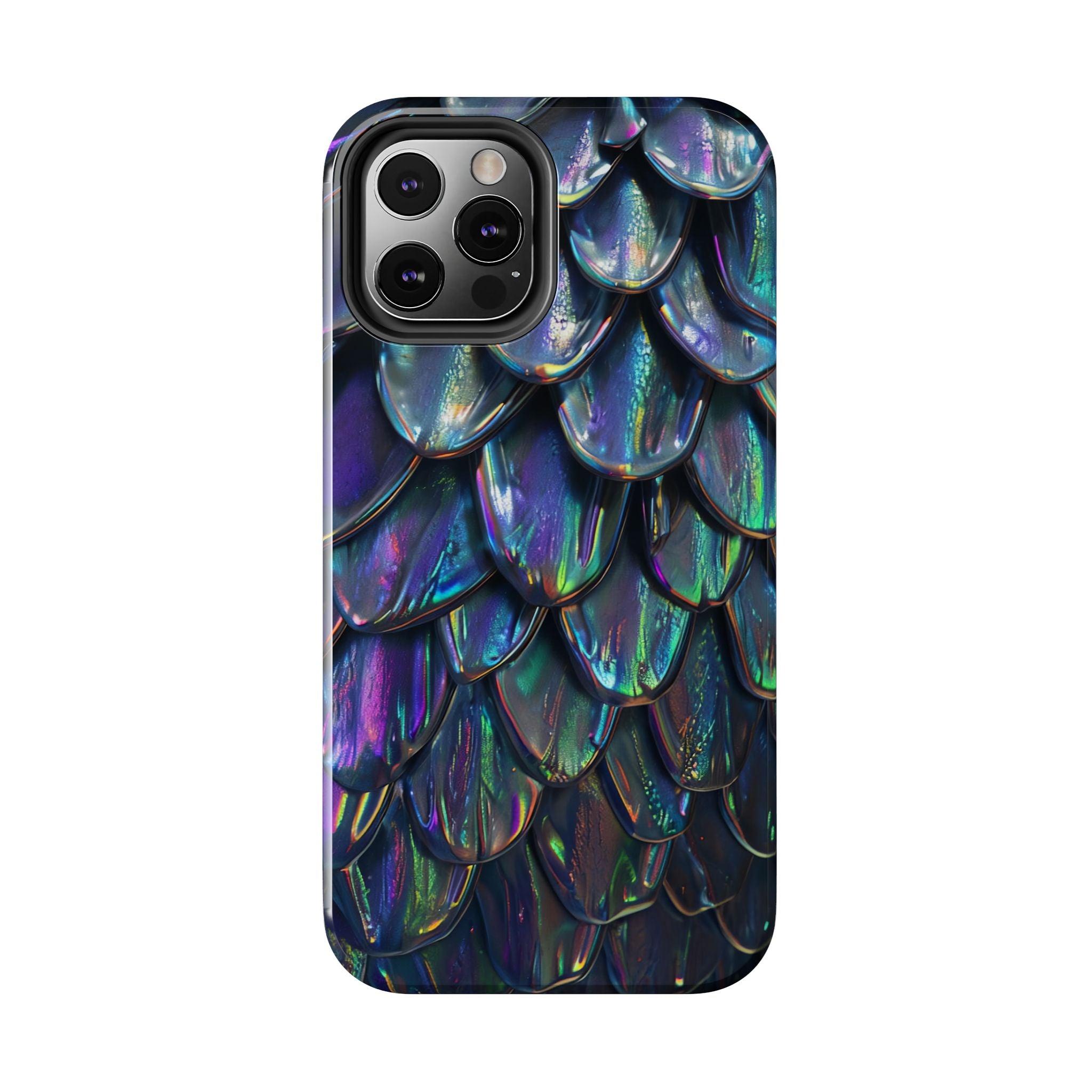 Holographic Mermaid Scale Tough Phone Case — Iridescent Protective Phone Cover