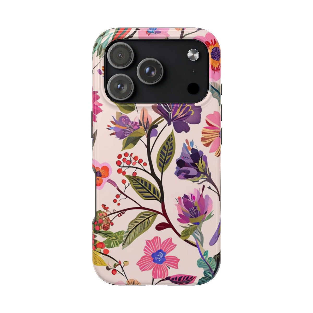 Floral Tough Phone Case – Colorful Botanical Flower Design