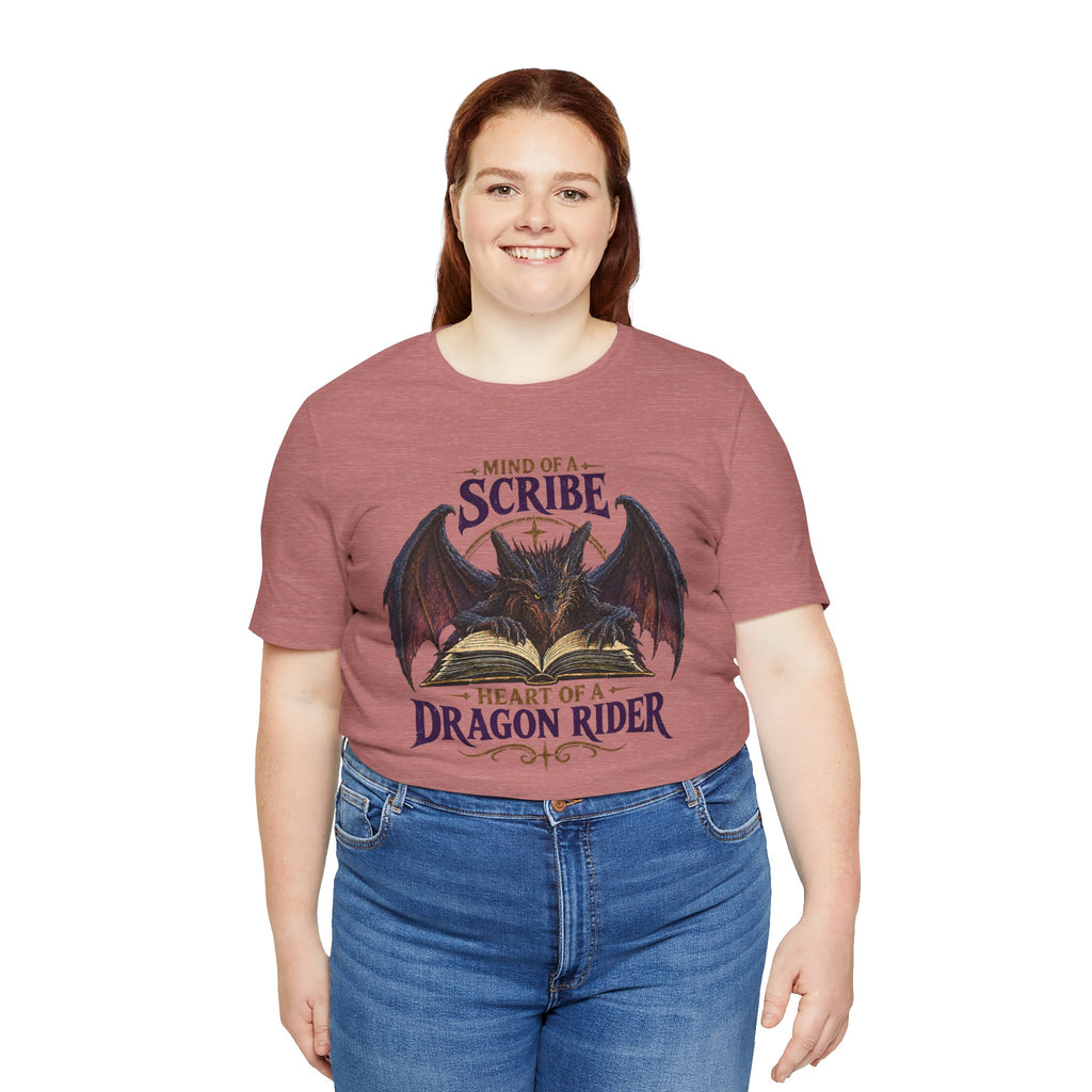 Scribe Dragon Rider T-Shirt — "Mind of a Scribe, Heart of a Dragon Rider" Fantasy Tee