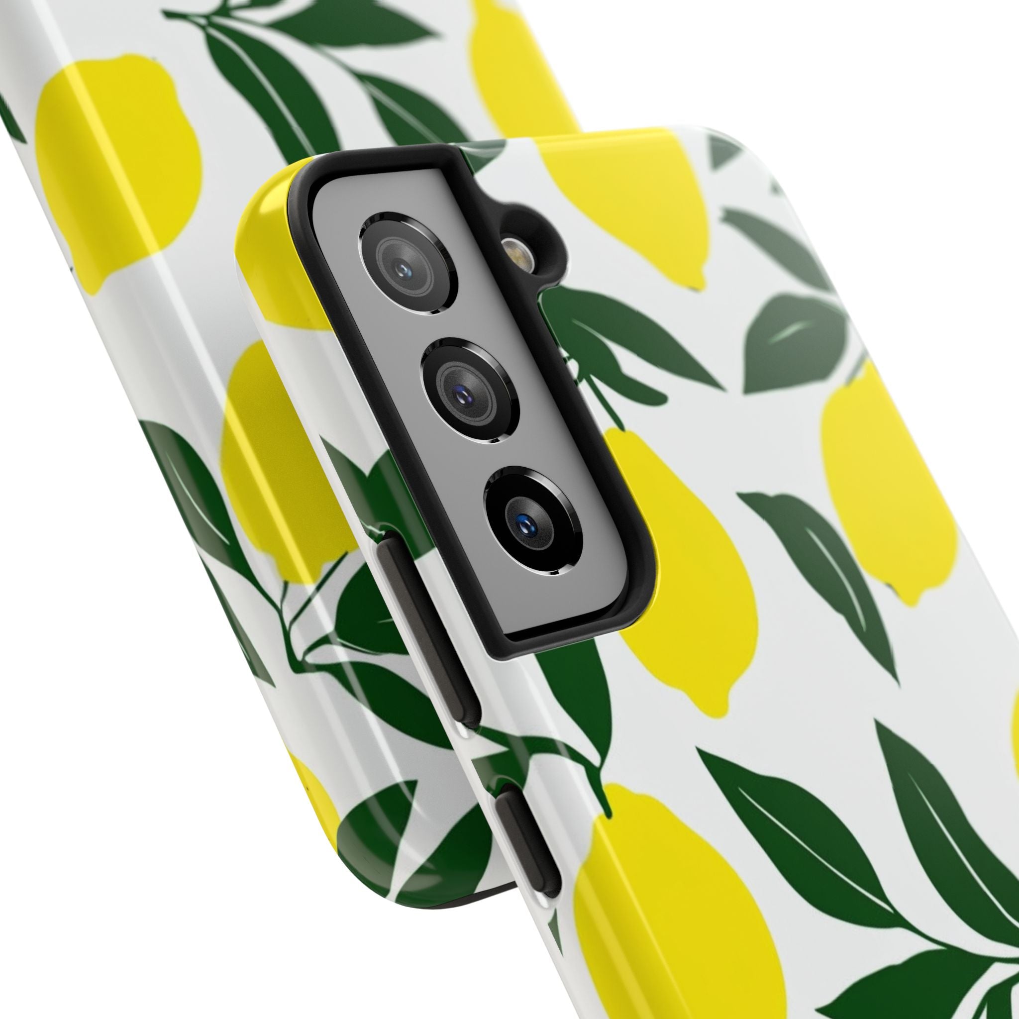Lemon Pattern Tough Phone Case — Bright Citrus Protective Phone Cover