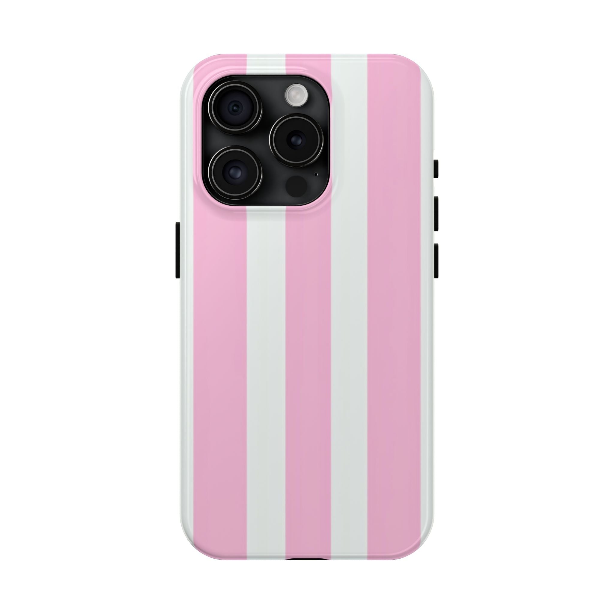 Pink & White Stripe Tough Phone Case — Protective Stripe iPhone Cover