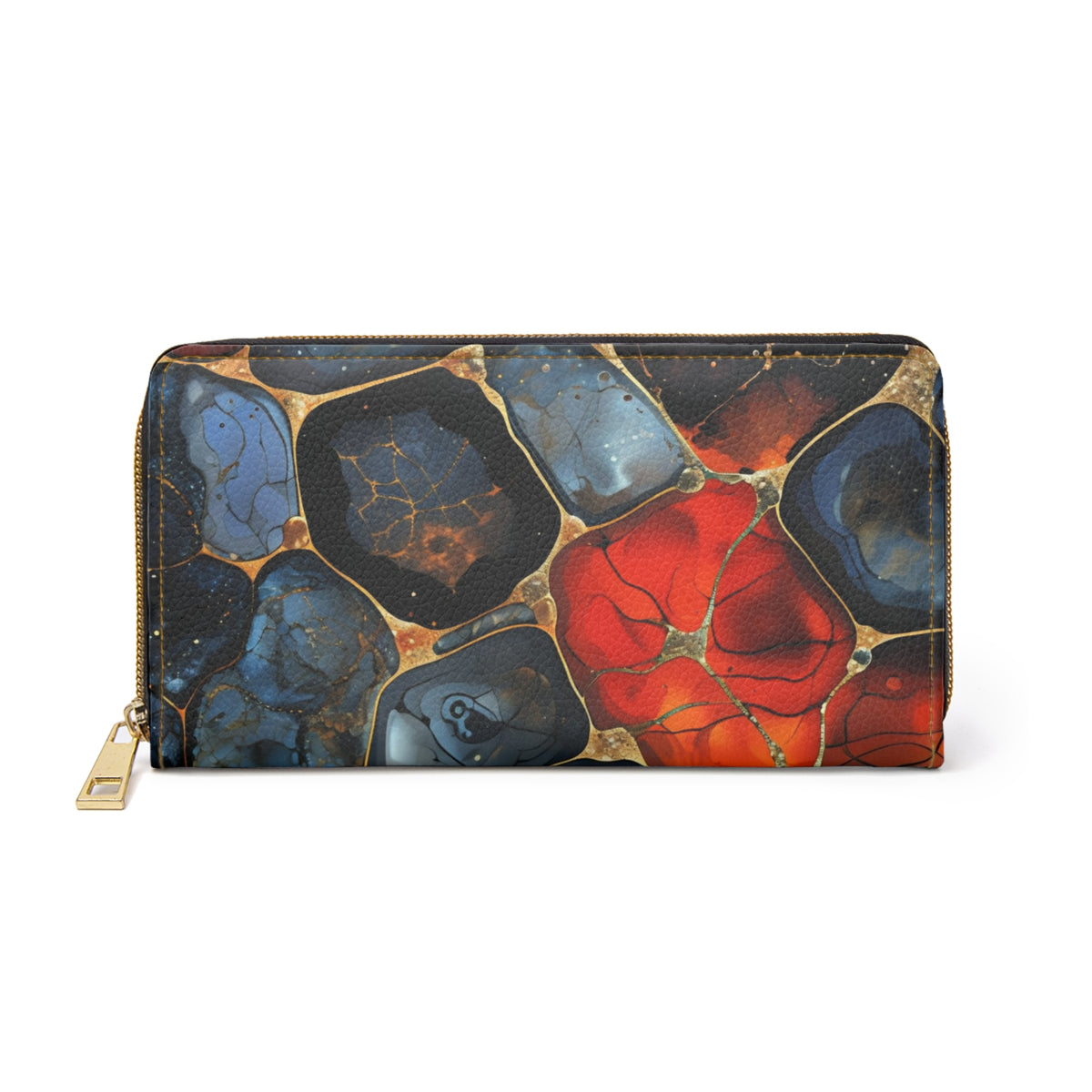 Abstract Geode Marble Zipper Wallet