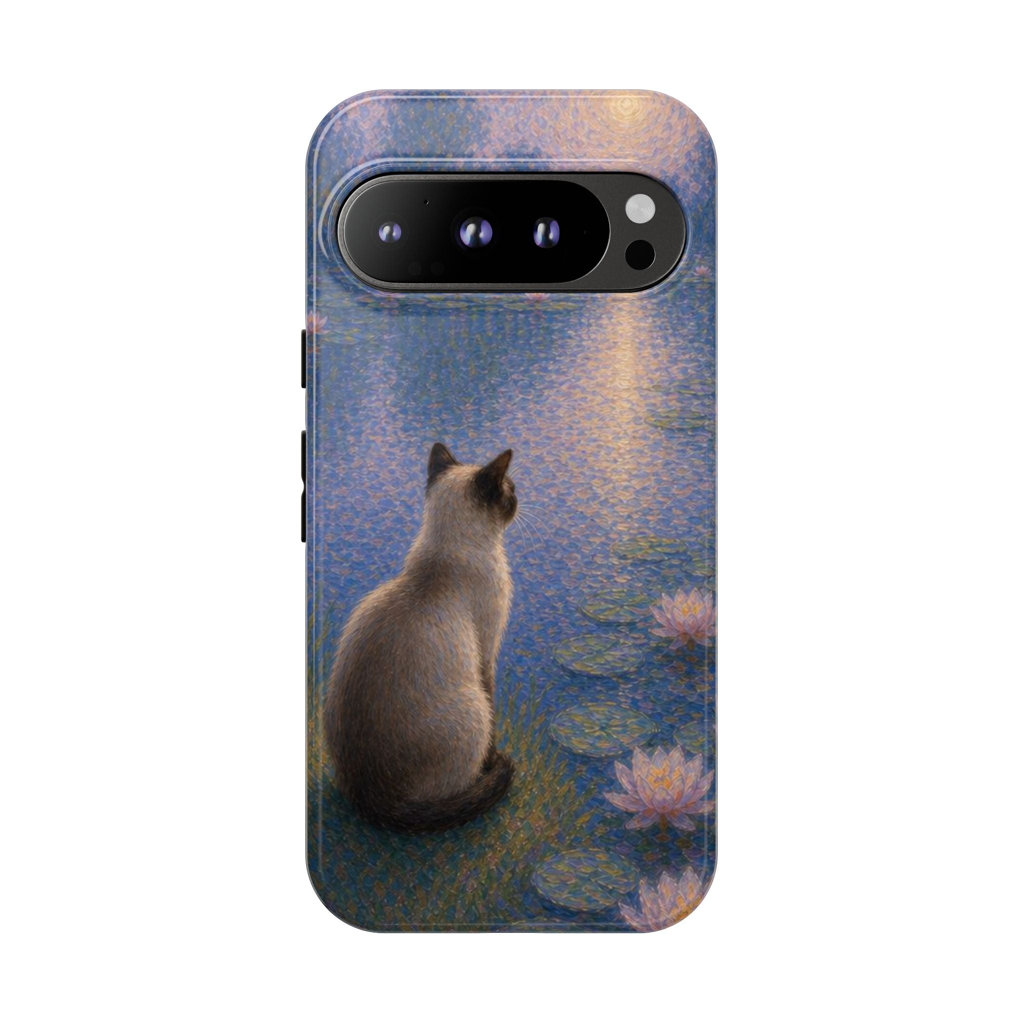 Cat Moonlight Phone Case — Serene Siamese by Lily Pond
