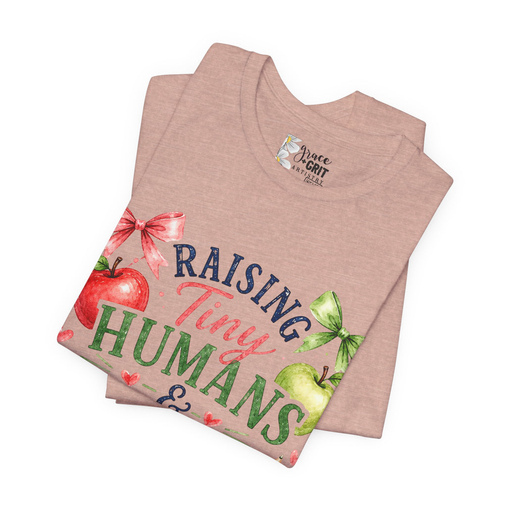 Teacher Mom T-Shirt – "Raising Tiny Humans & Future Leaders" Back-to-School Tee