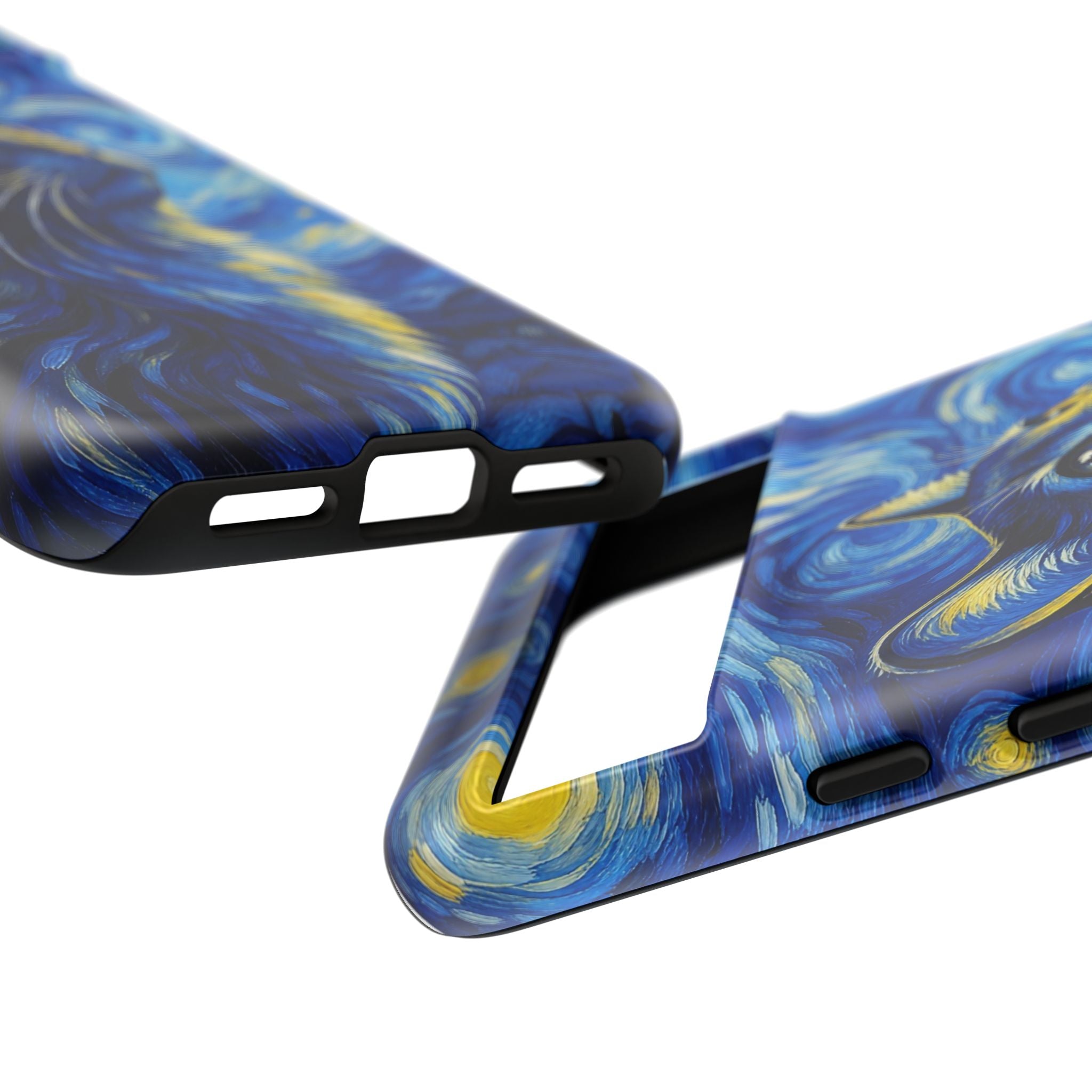 Starry Night Cat Phone Case — Van GoghStyle Blue Galaxy iPhone Cover