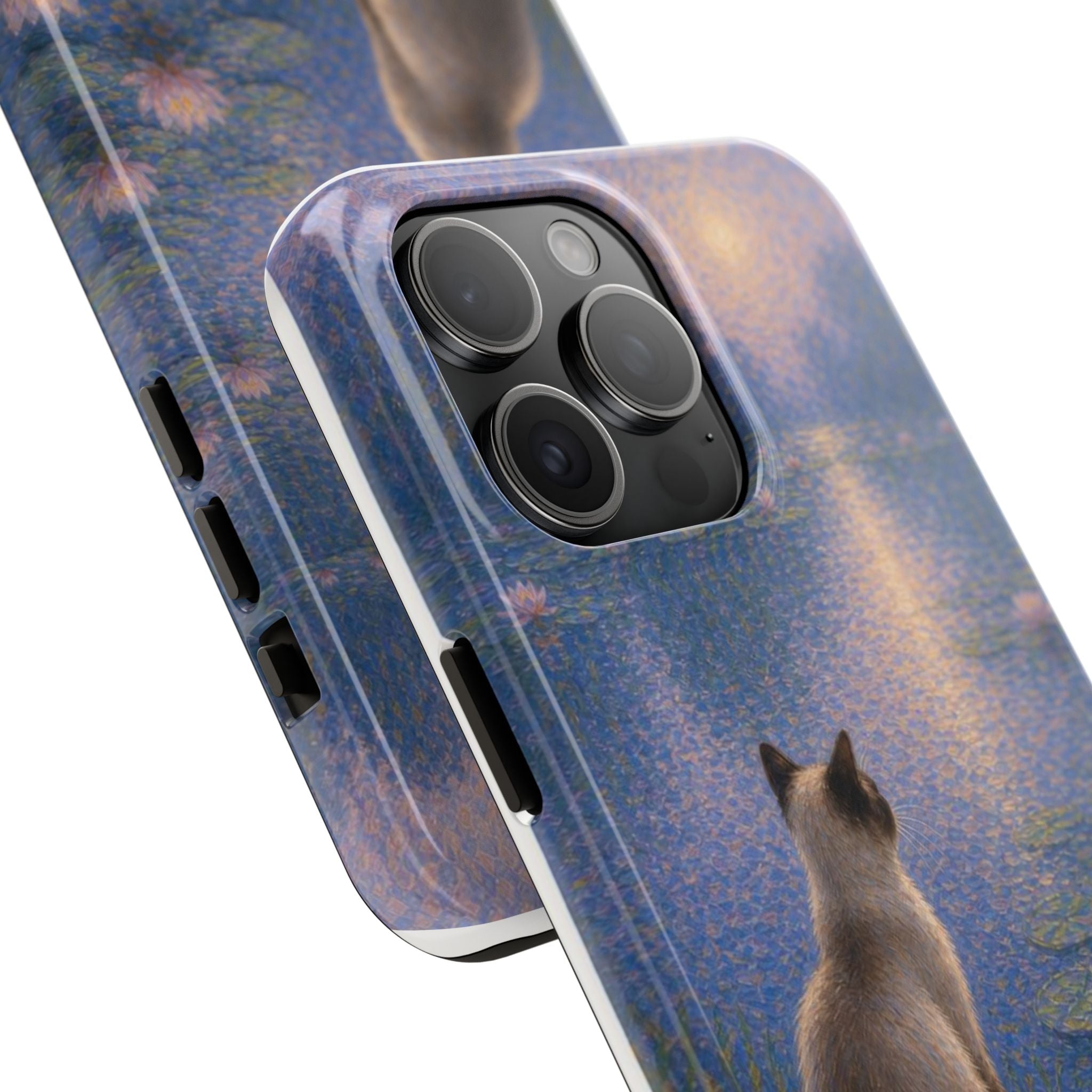 Siamese Cat by Moonlight Tough Phone Case – Waterlily Dream Protective Cover