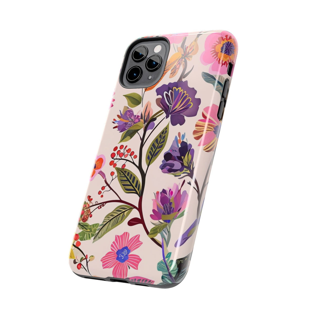 Floral Tough Phone Case – Colorful Botanical Flower Design