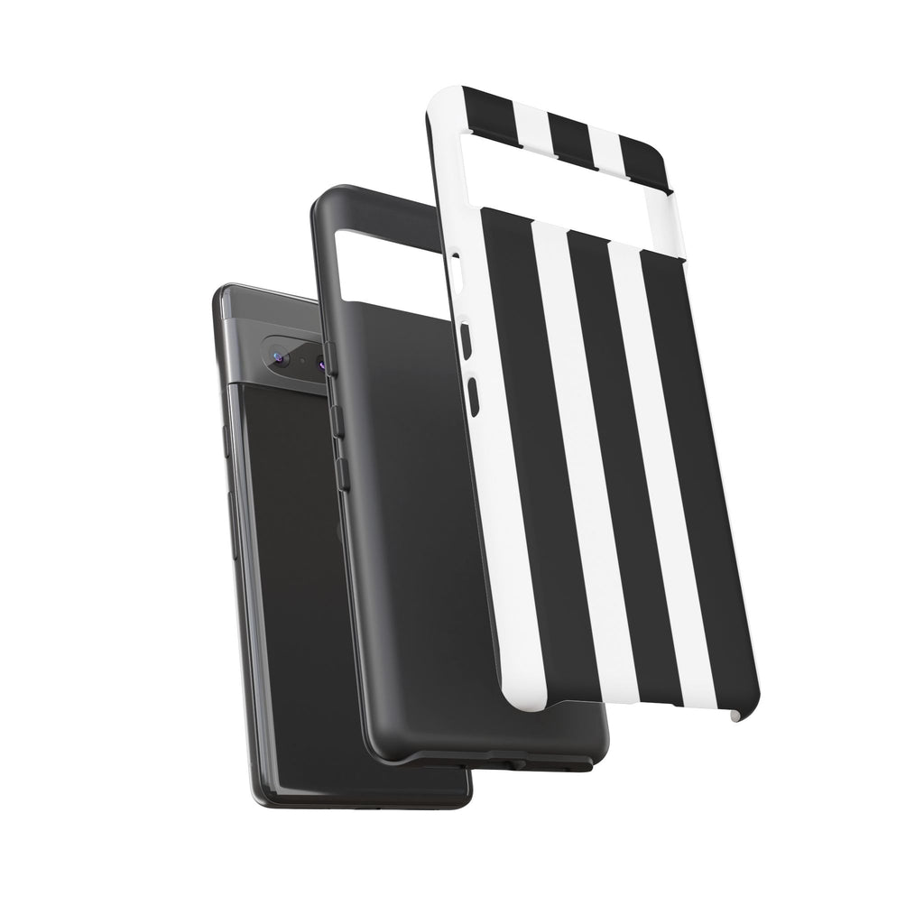 Black & White Vertical Stripe Phone Case — Tough Protective iPhone Cover