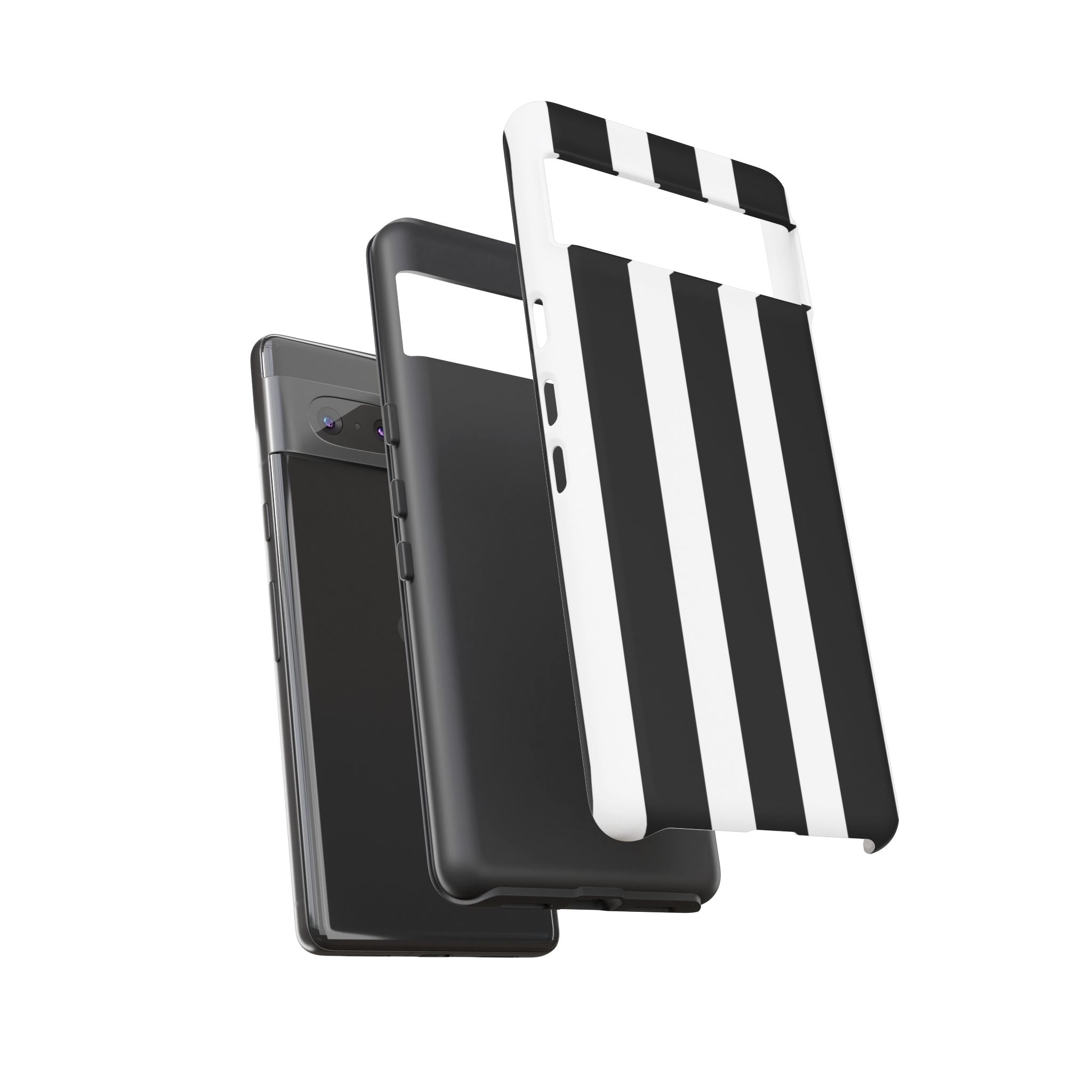 Black & White Vertical Stripe Phone Case — Tough Protective iPhone Cover