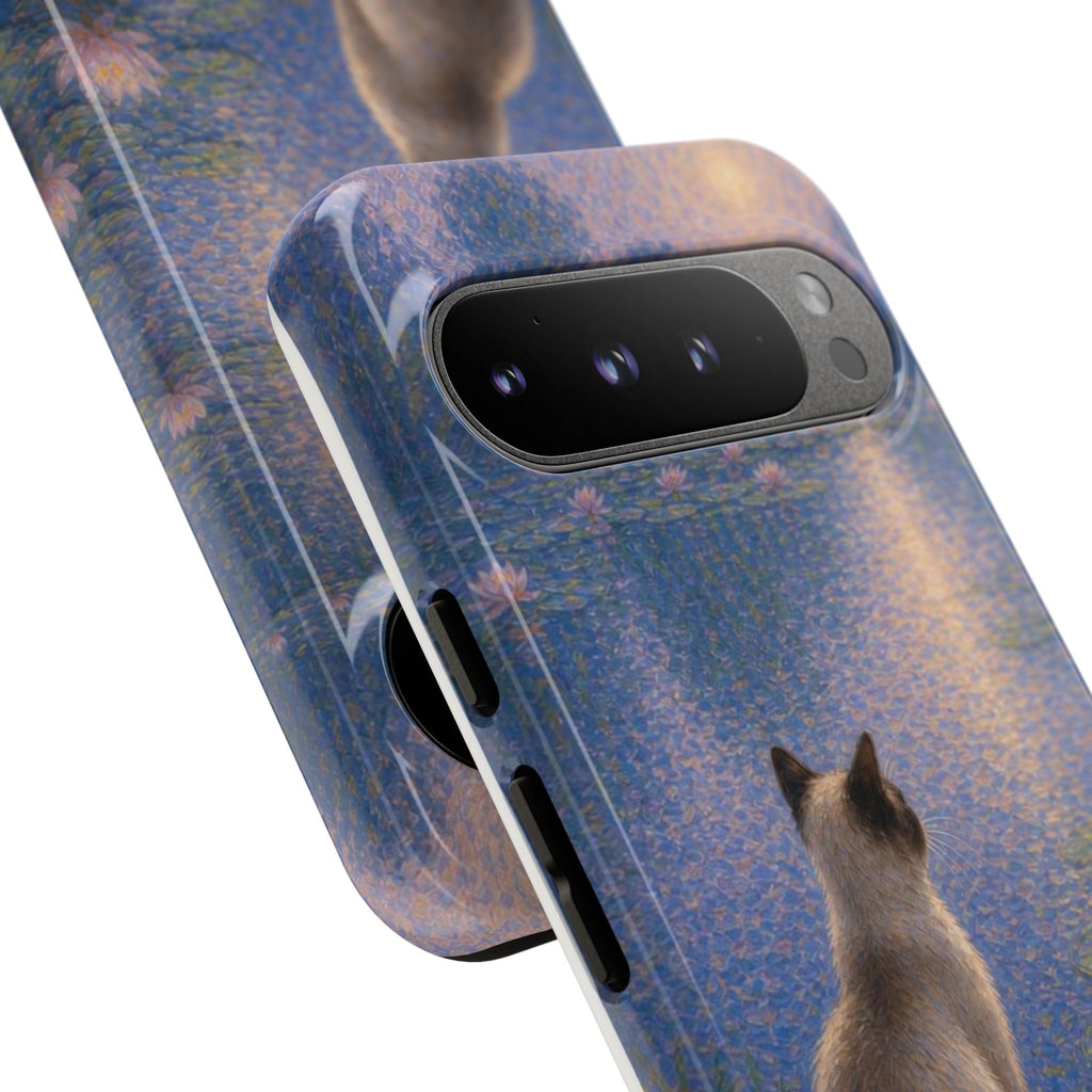Cat Moonlight Phone Case — Serene Siamese by Lily Pond
