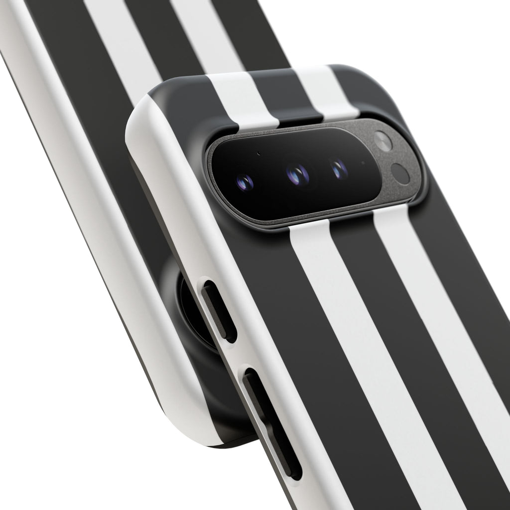 Black & White Vertical Stripe Phone Case — Tough Protective iPhone Cover