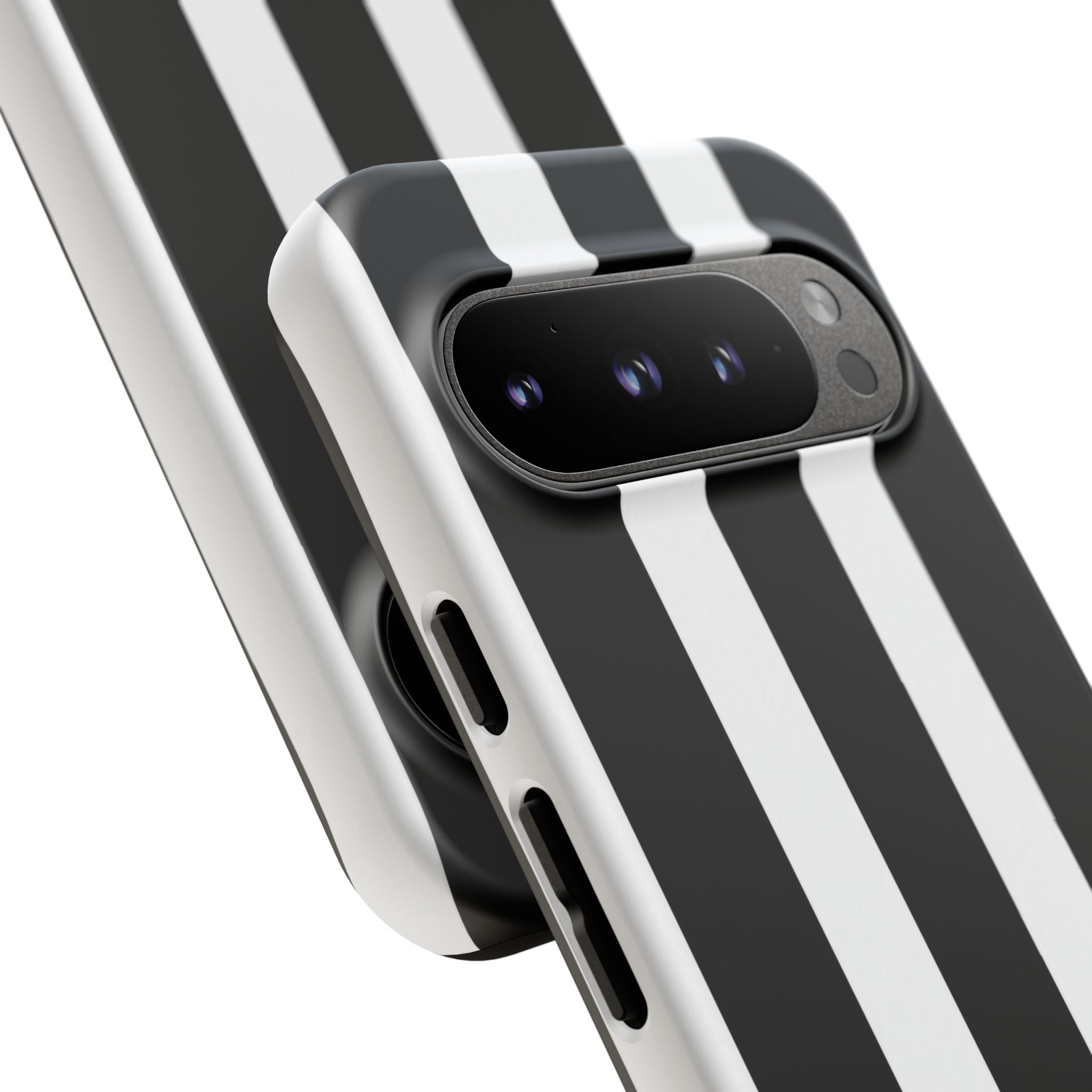 Black & White Vertical Stripe Phone Case — Tough Protective iPhone Cover