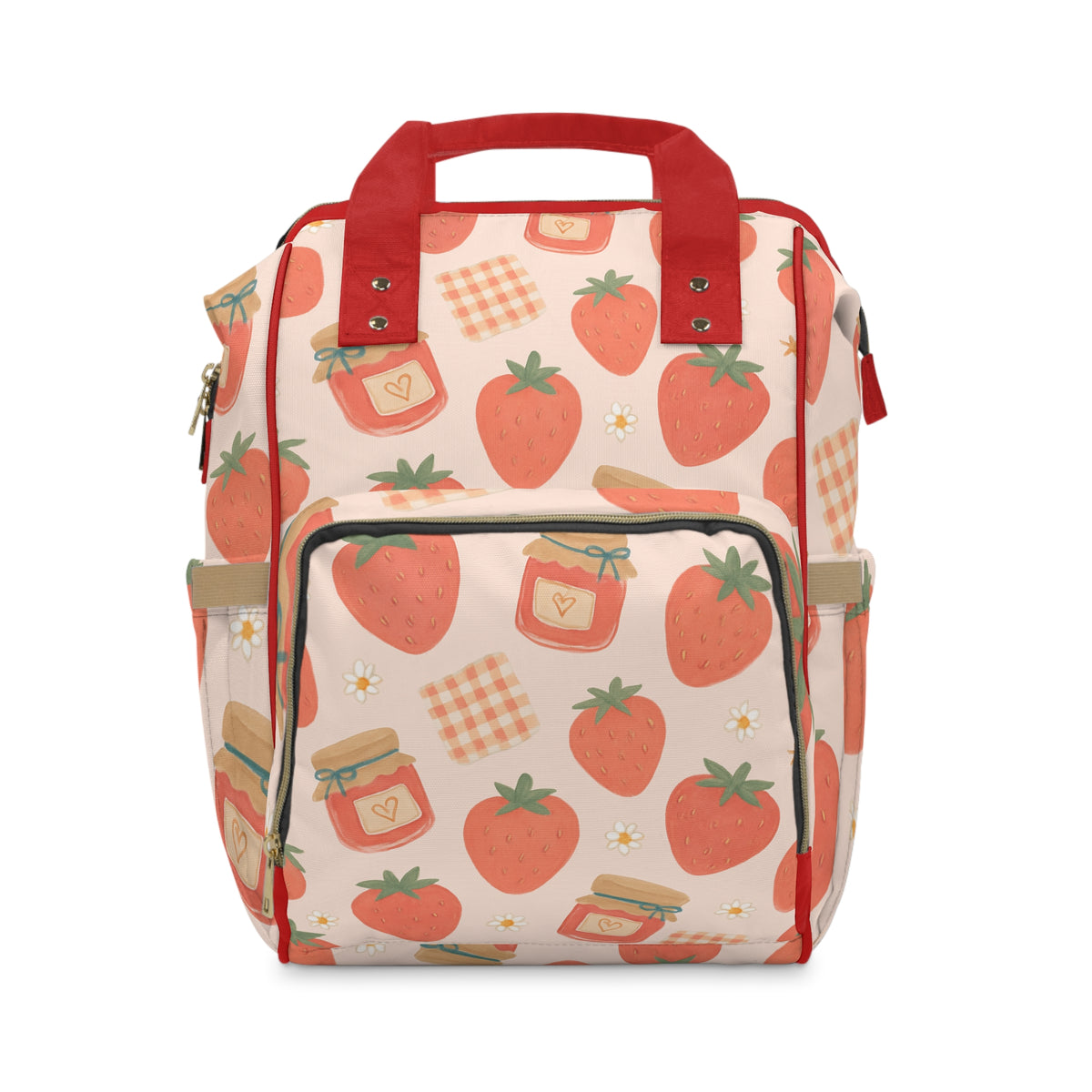 Strawberry Picnic Multifunctional Diaper Backpack