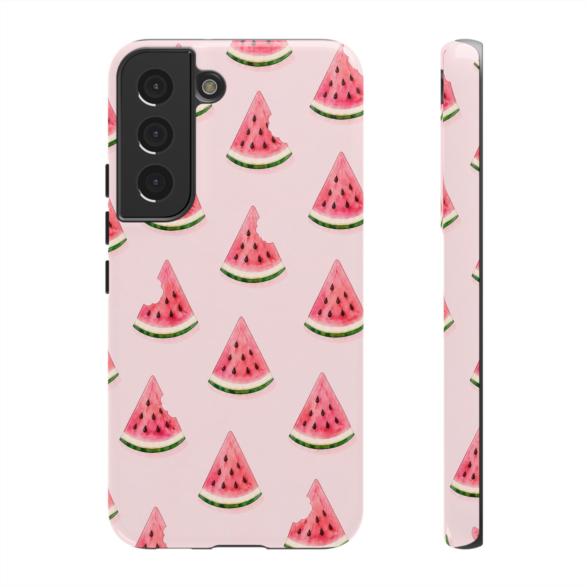 Watermelon Pattern Tough Phone Case — Pink Fruit Slice Protective Case