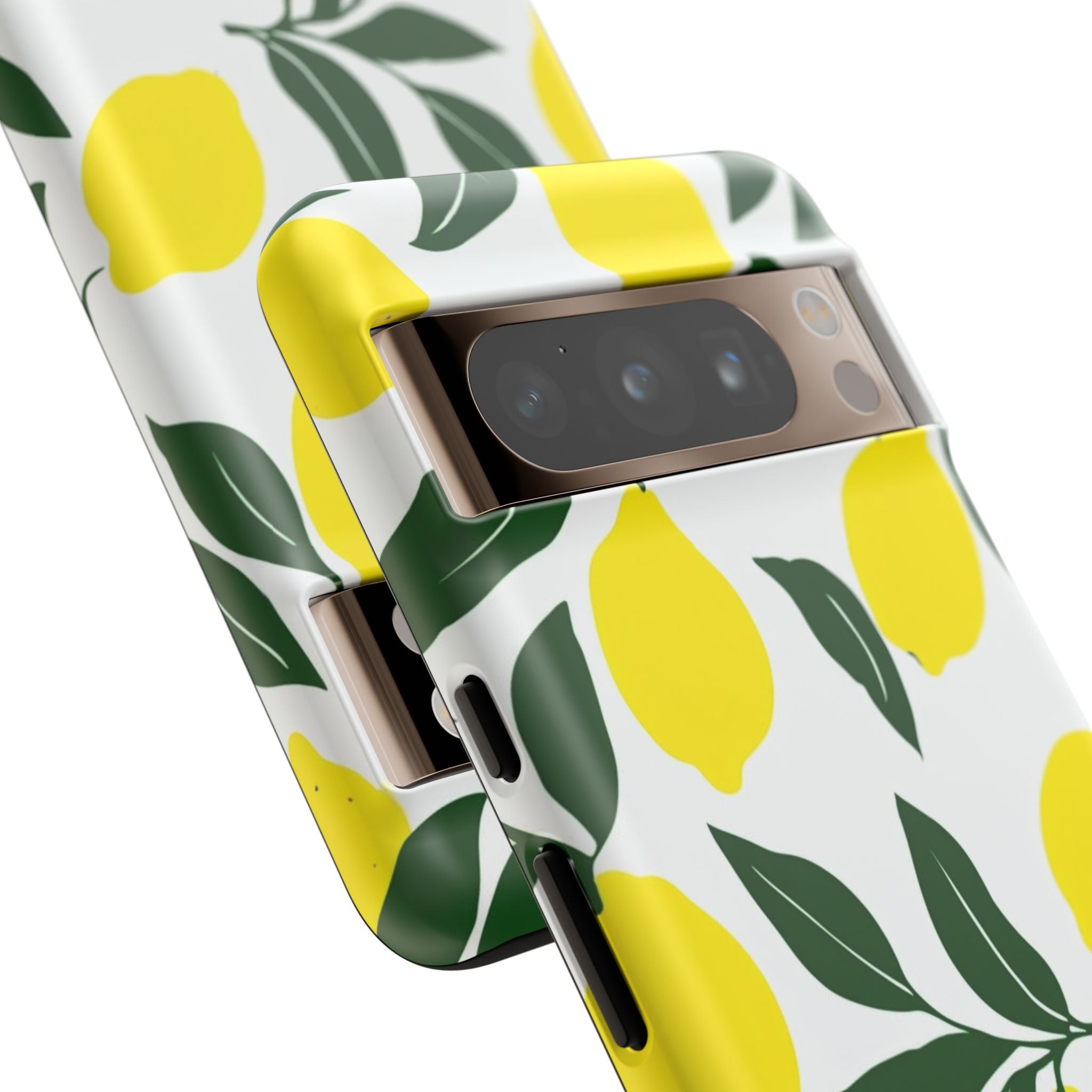 Lemon Pattern Tough Phone Case — Bright Citrus Protective Cover