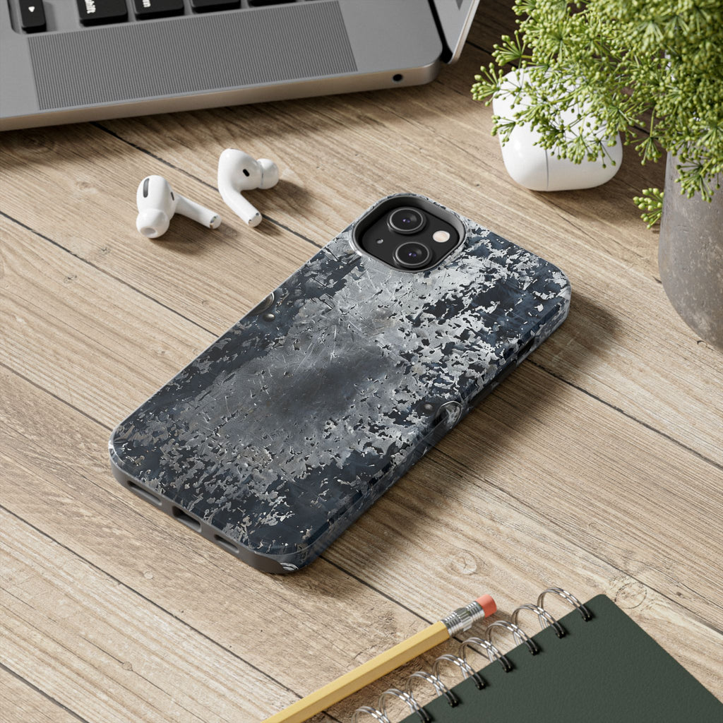 Rugged Distressed Metal Phone Case — Industrial Grunge iPhone Cover