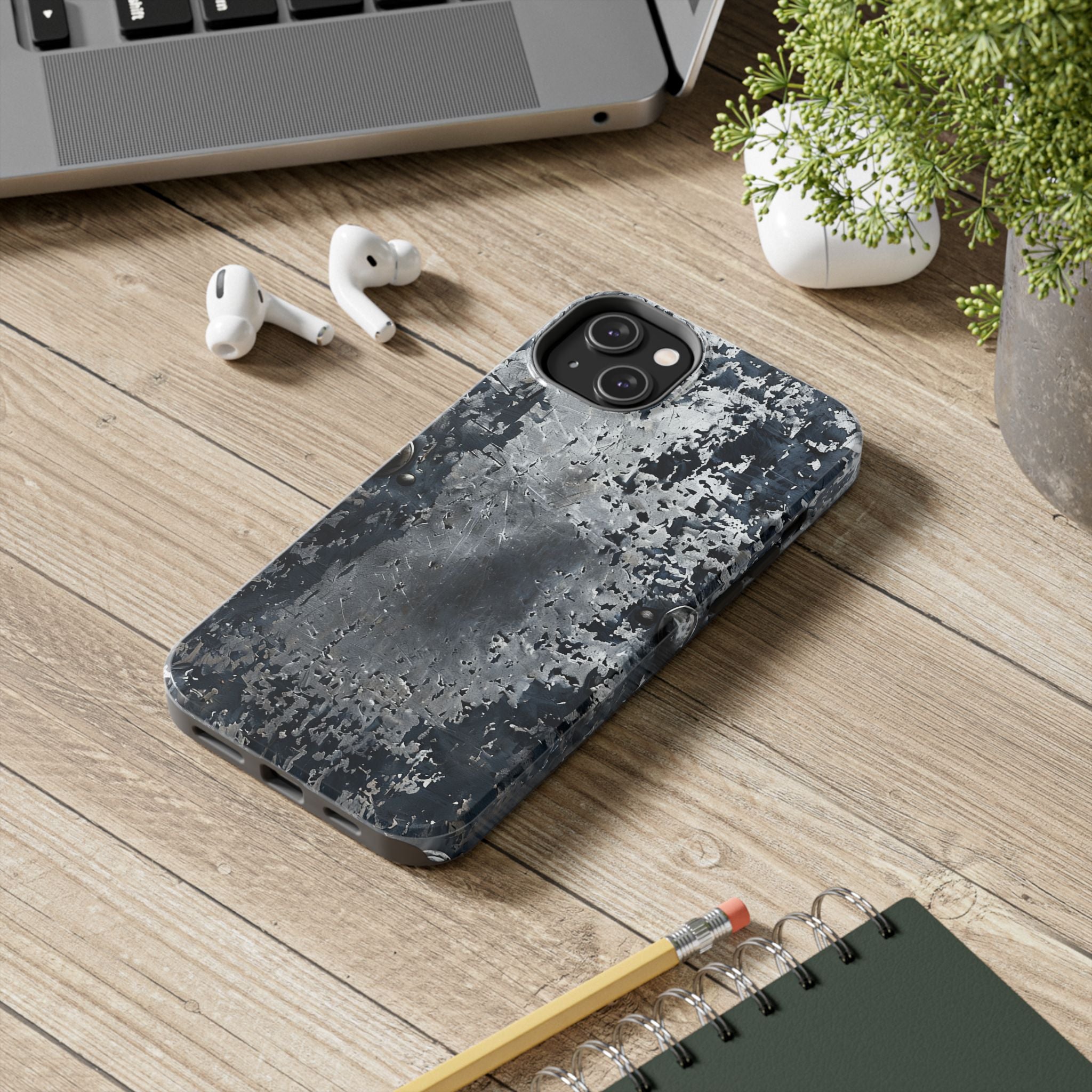 Rugged Distressed Metal Phone Case — Industrial Grunge iPhone Cover