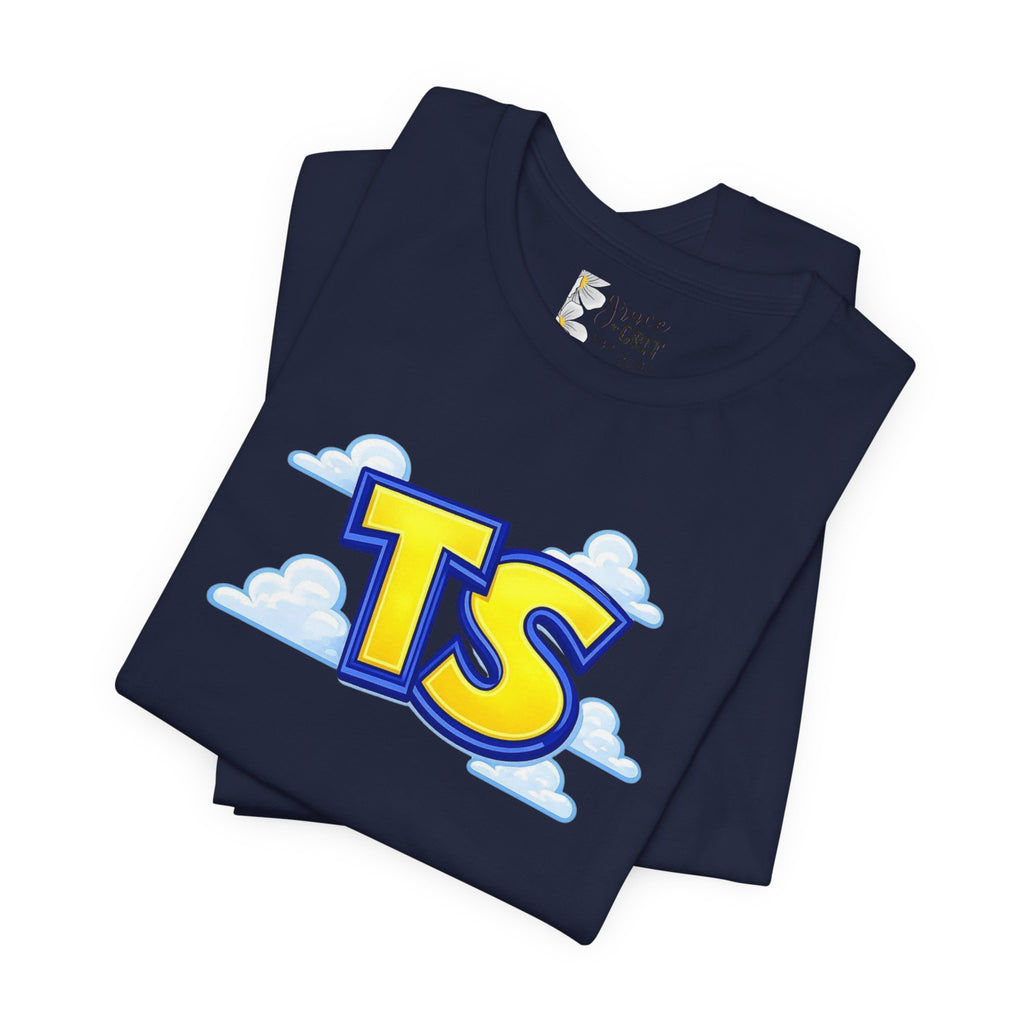 TS Cloud Logo T-Shirt — Playful Retro Graphic Tee
