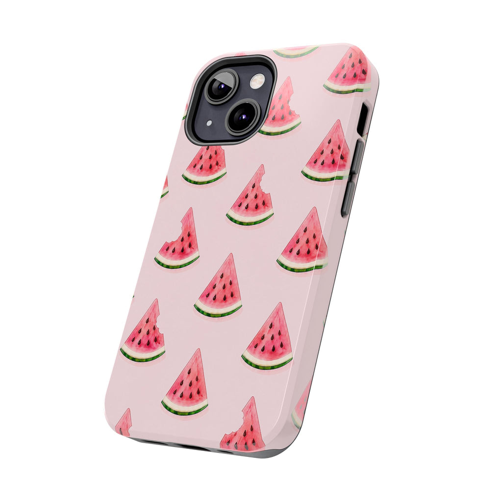 Watermelon Slice Tough Phone Case — Pink Fruit Pattern, Summer Phone Cover
