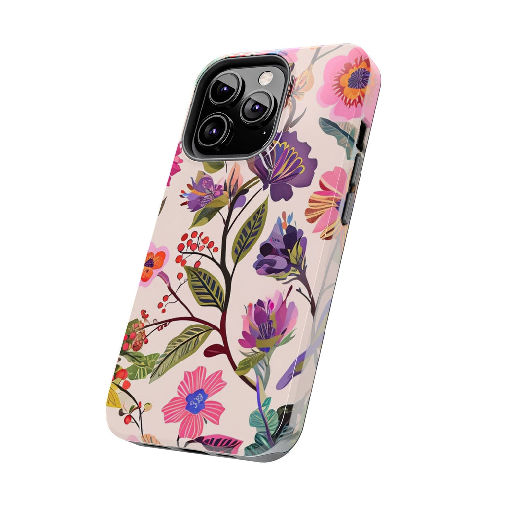 Floral Tough Phone Case – Colorful Botanical Flower Design