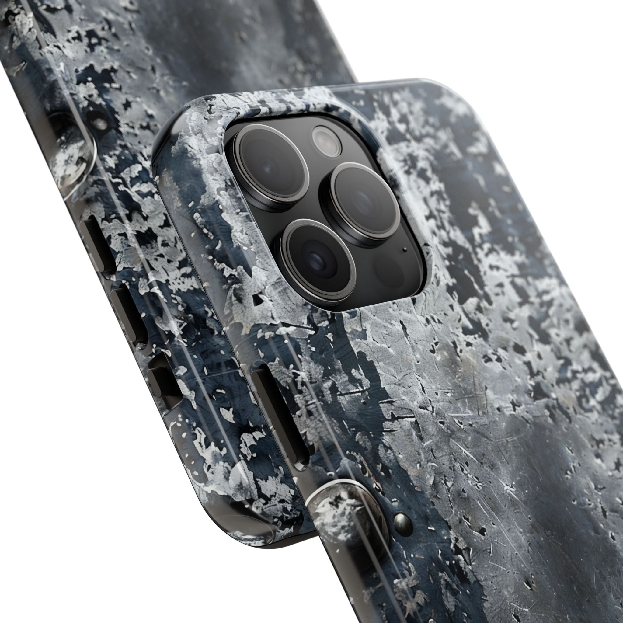 Rugged Distressed Metal Phone Case — Industrial Grunge iPhone Cover