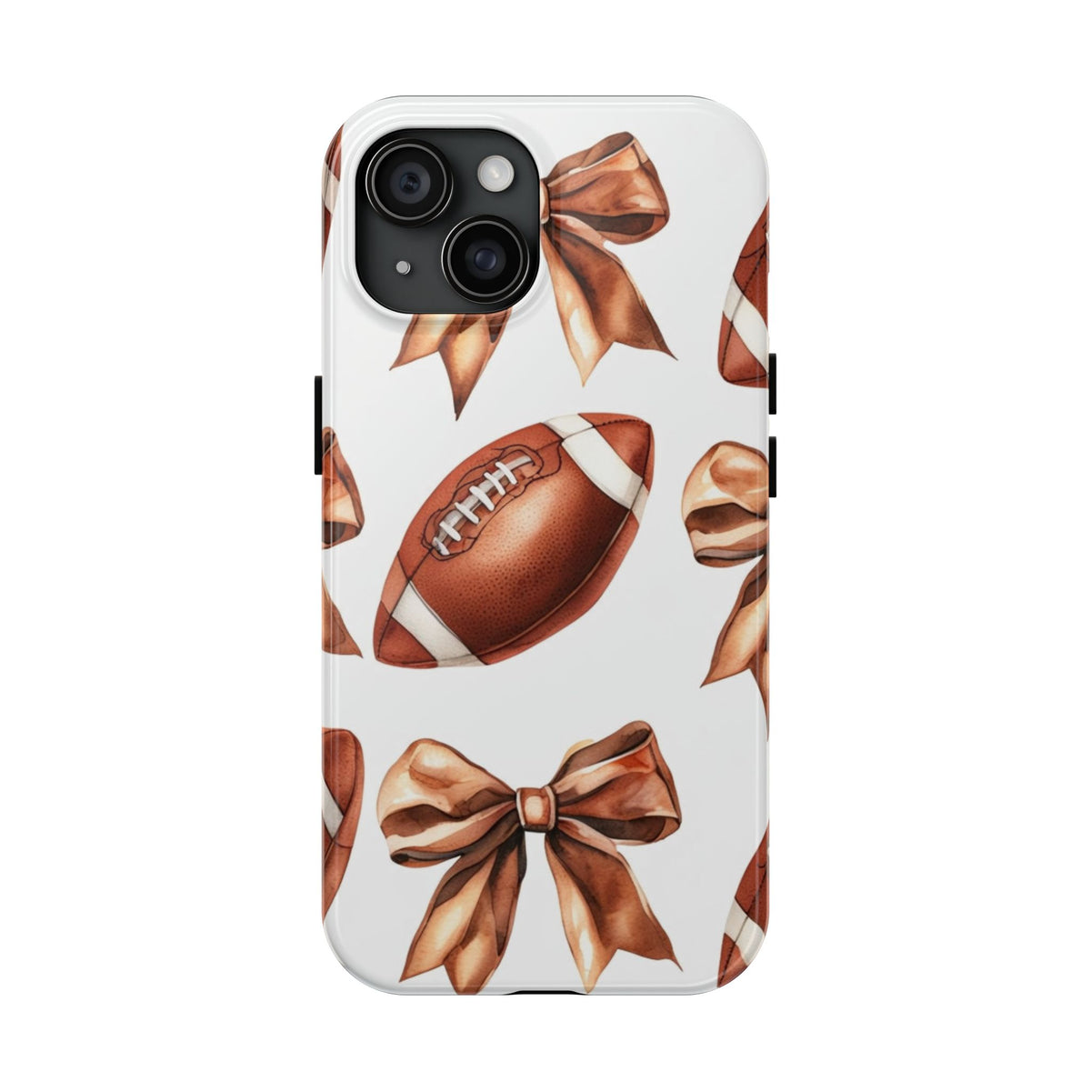 Tough Phone Case – Football & Bow Pattern