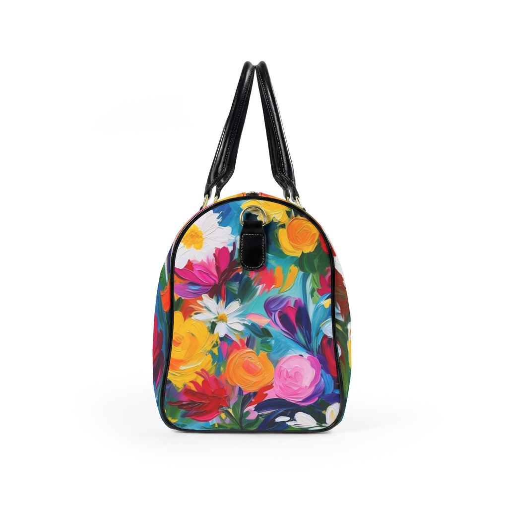 Colorful Floral Faux Leather Travel Bag