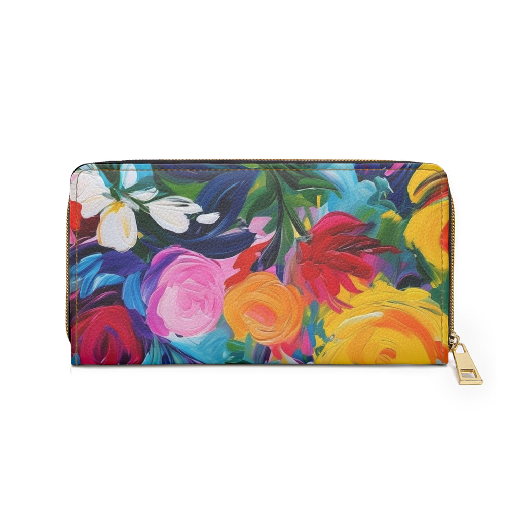 Colorful Floral Zipper Wallet