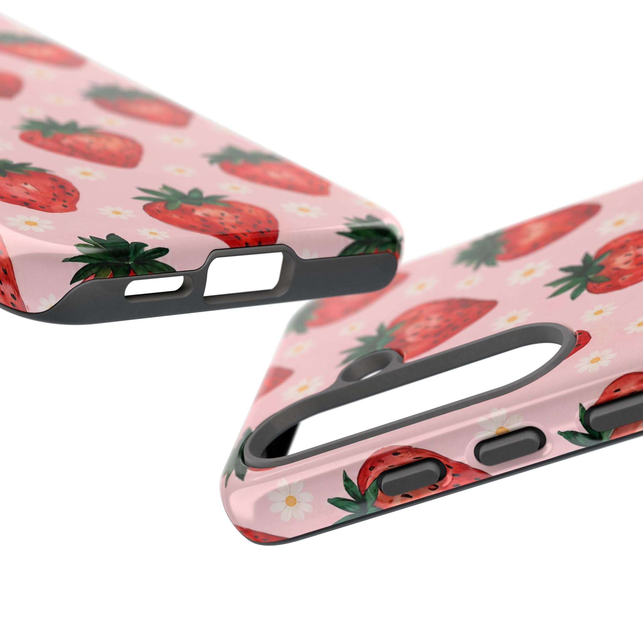 Strawberry Pattern Tough Case — Cute Pink Fruit Phone Case