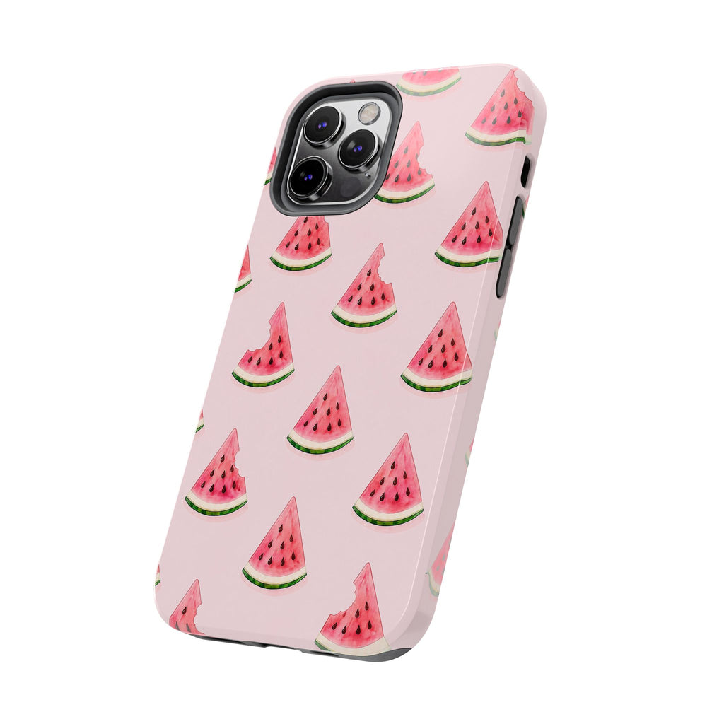 Watermelon Slice Tough Phone Case — Pink Fruit Pattern, Summer Phone Cover