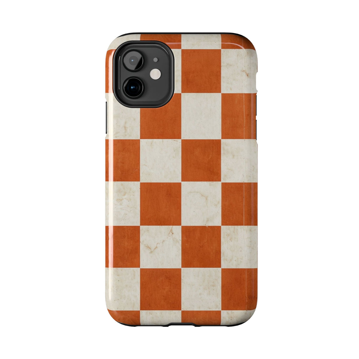 Orange and Cream Checkerboard Tough Phone Case