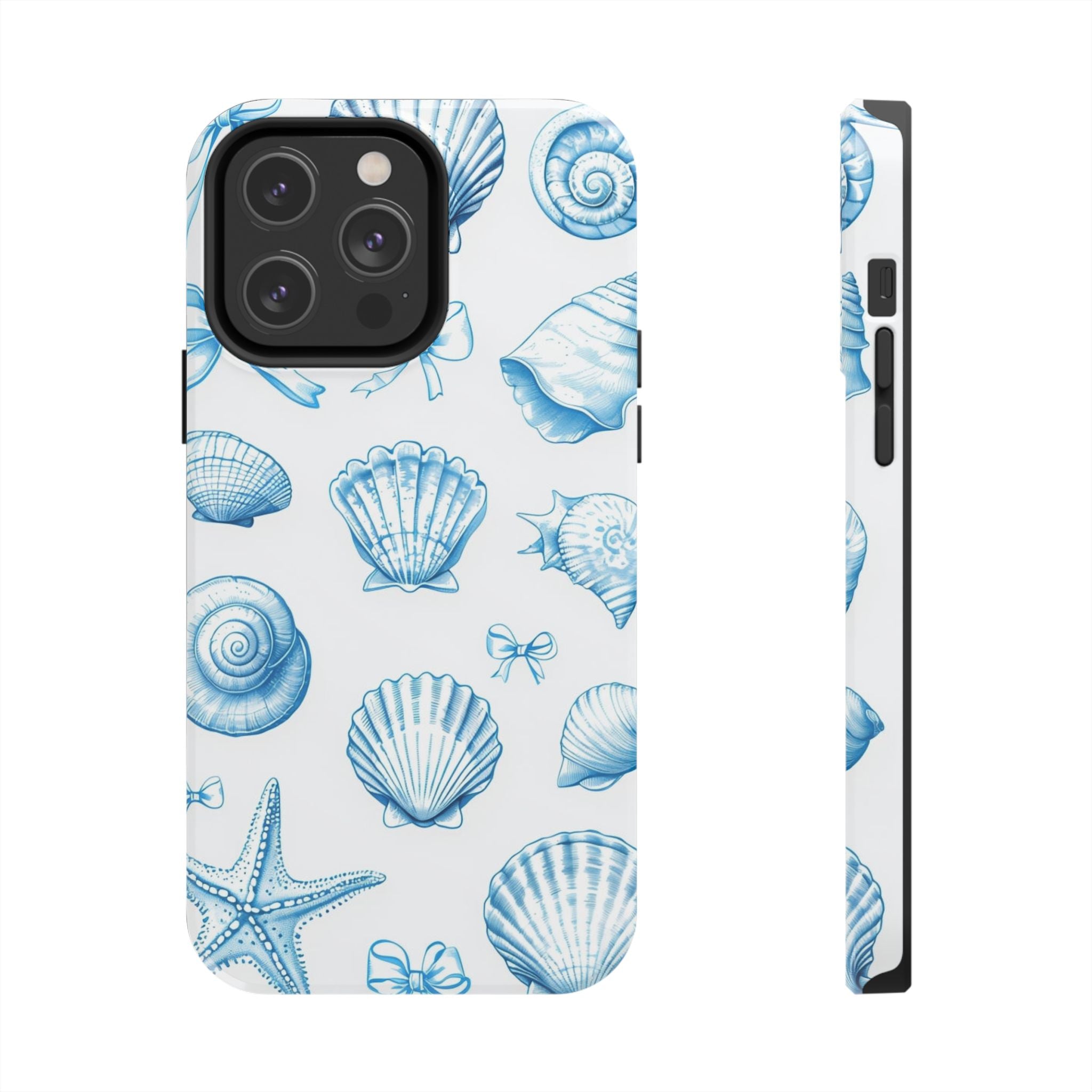 Seashell Blue Tough Phone Case – Coastal Shell Pattern Protective Cover