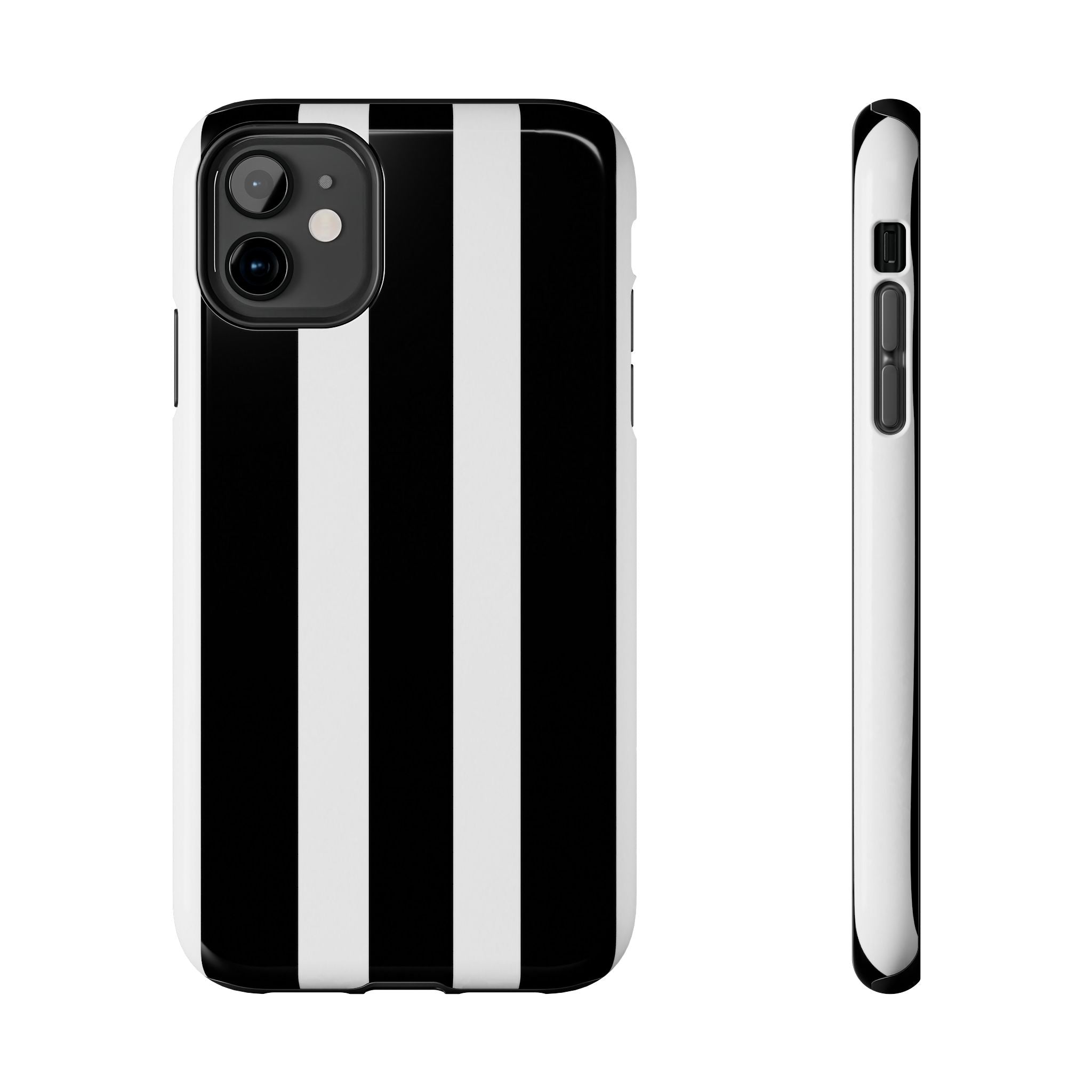 Black & White Bold Stripe Phone Case — Tough Protective Cover