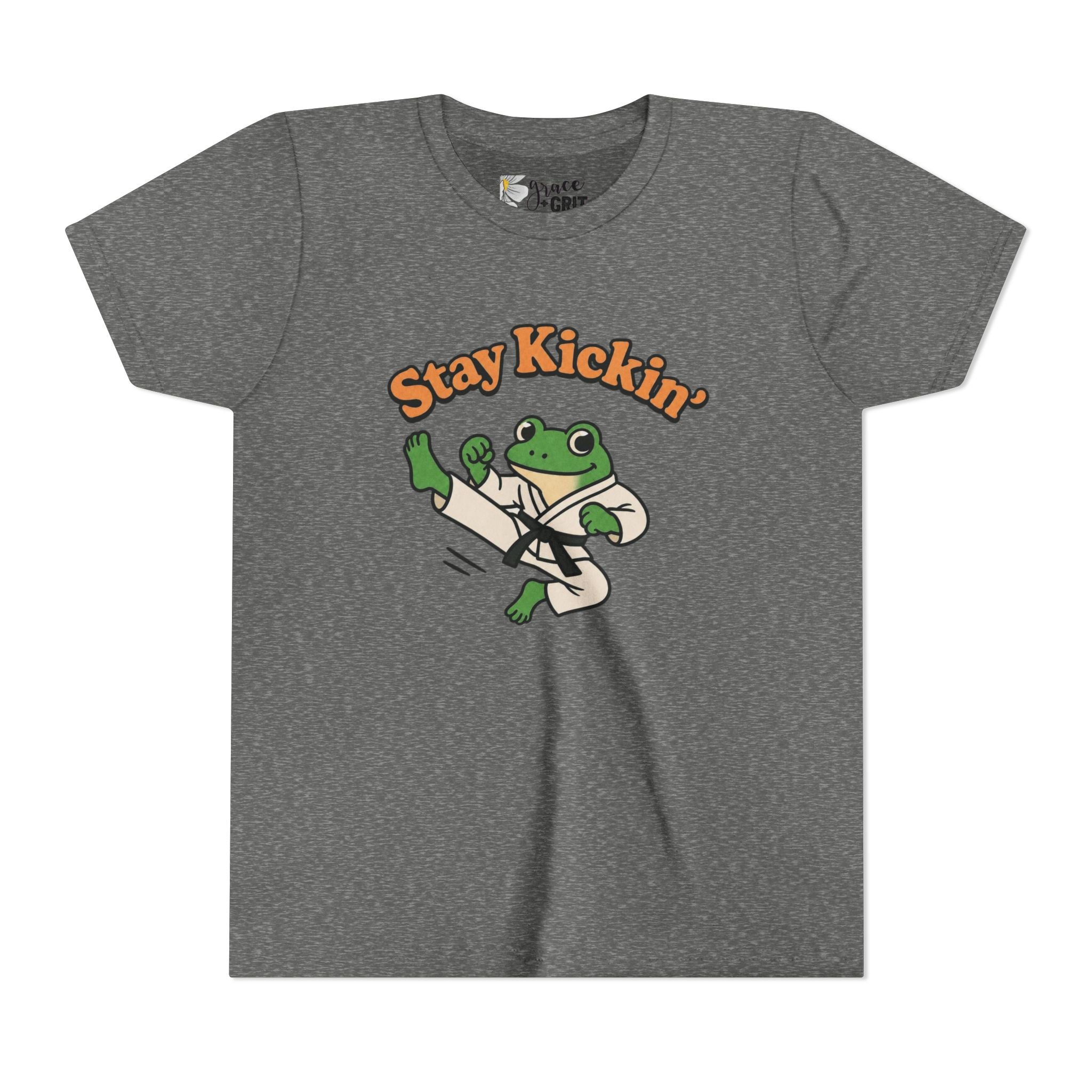 Stay Kickin' Frog Martial Arts Youth Tee | Karate Frog Kids Shirt