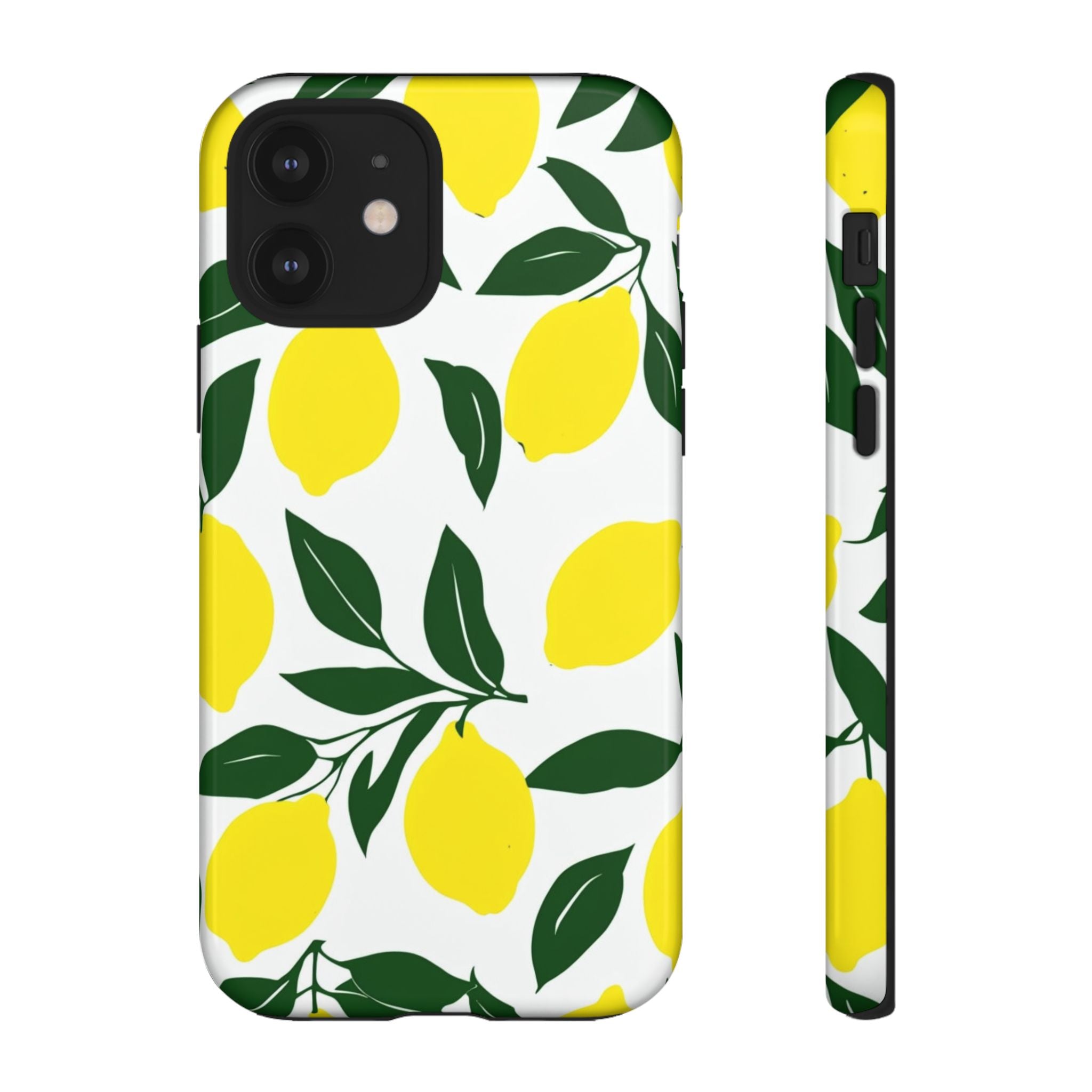 Lemon Pattern Tough Phone Case — Bright Citrus Protective Cover