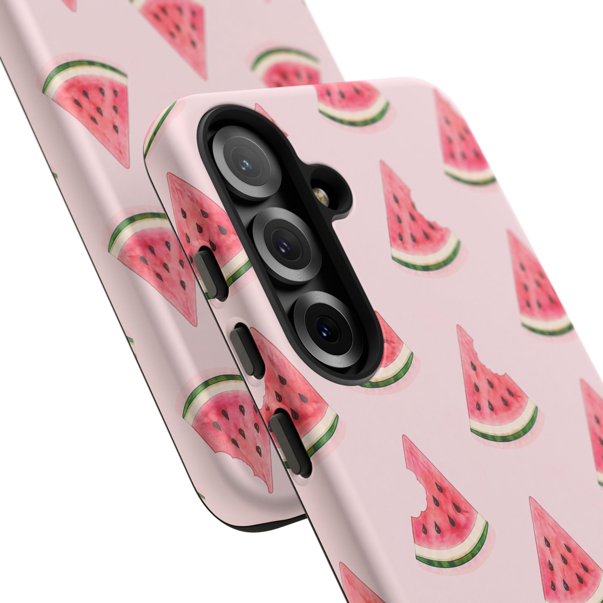 Watermelon Pattern Tough Phone Case — Pink Fruit Slice Protective Case