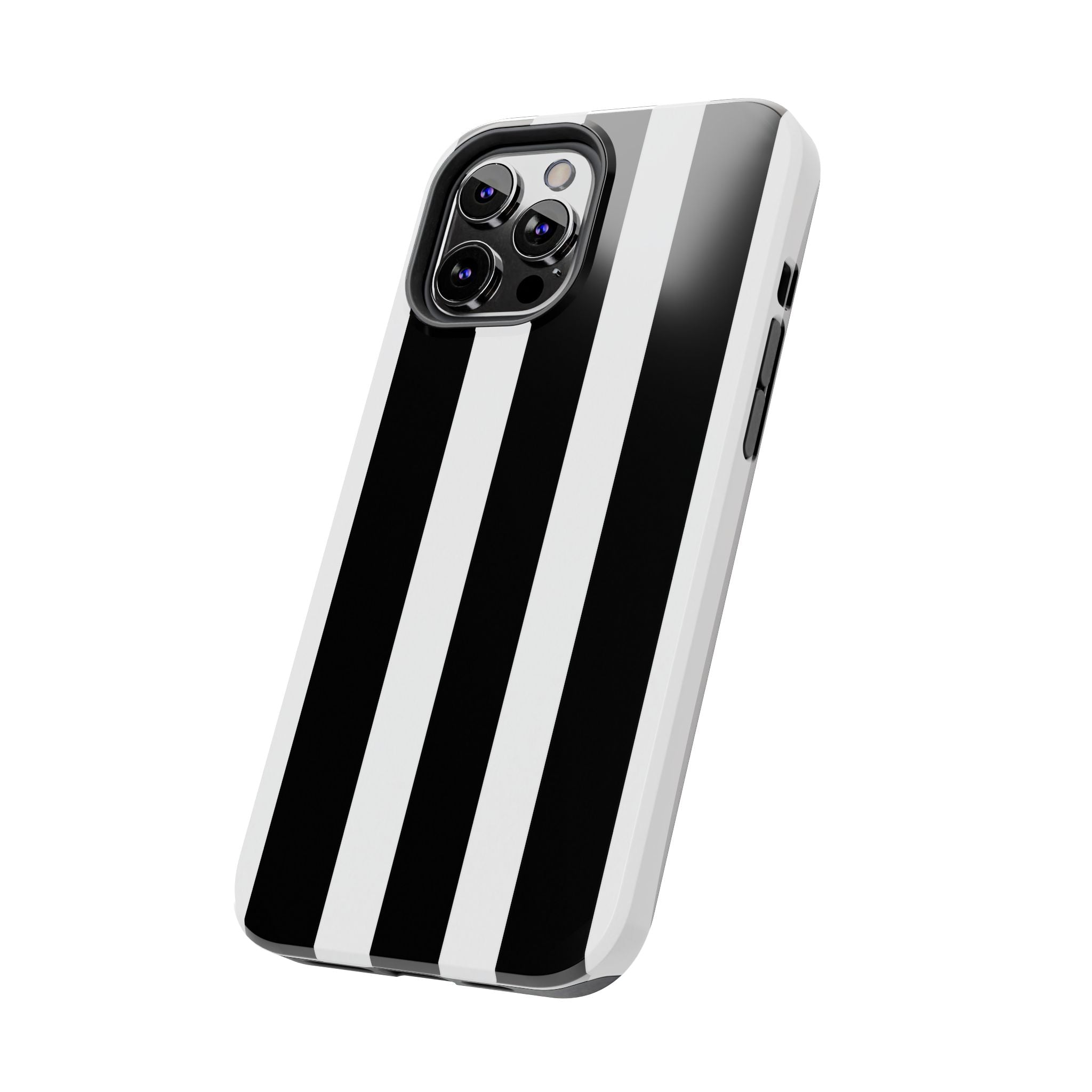 Black & White Bold Stripe Phone Case — Tough Protective Cover