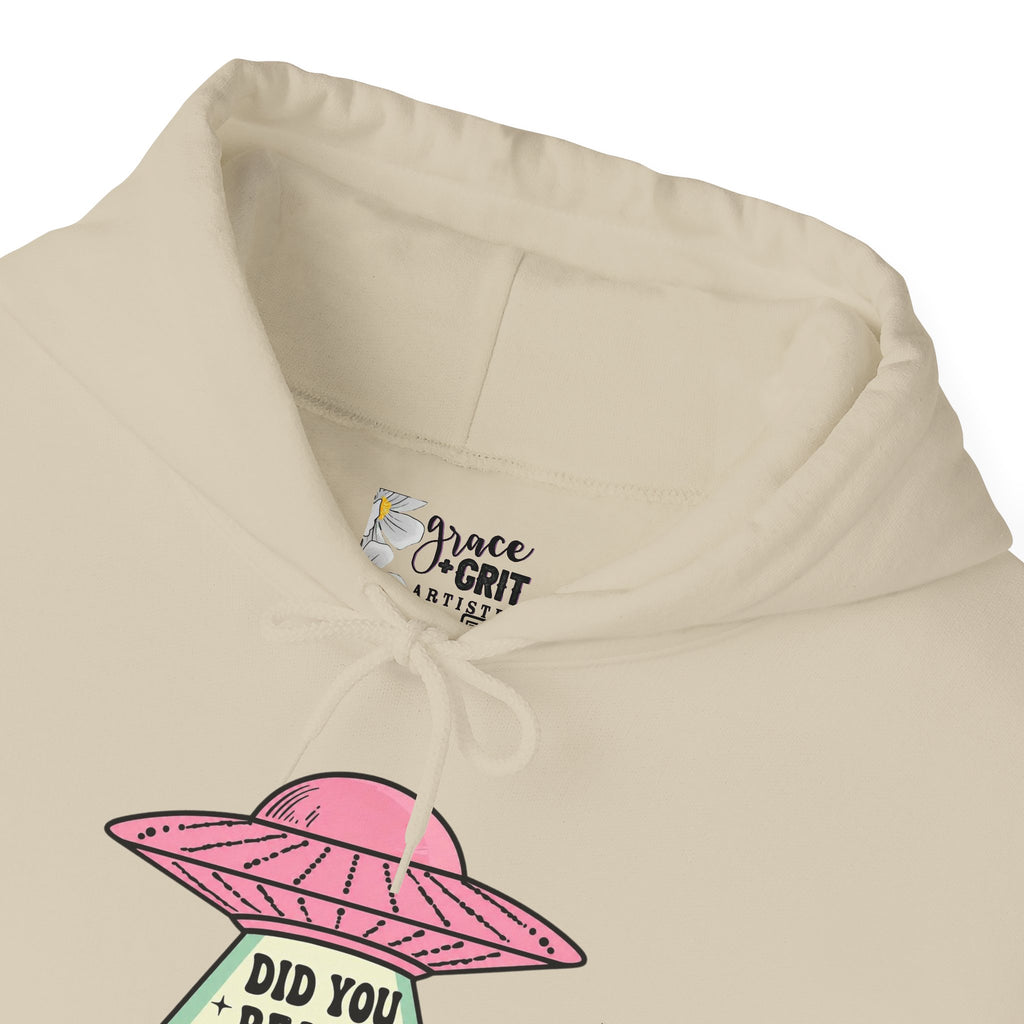 Alien UFO Hoodie — "Did You Really Beam Me Up?" Cute Retro Graphic Sweatshirt