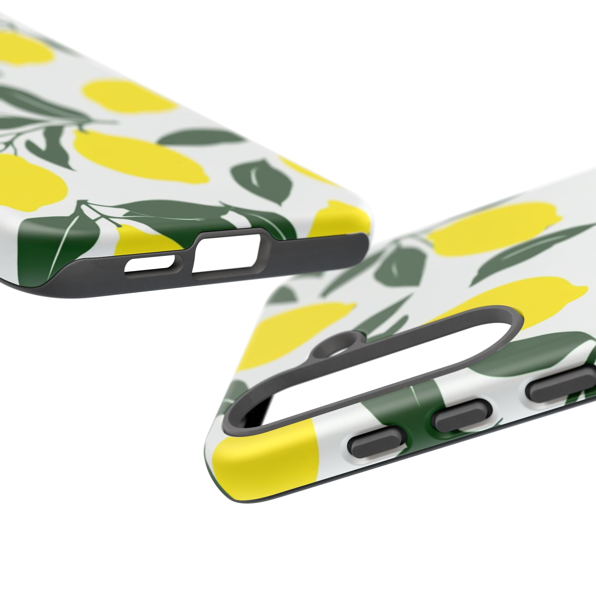 Lemon Pattern Tough Phone Case — Bright Citrus Protective Cover