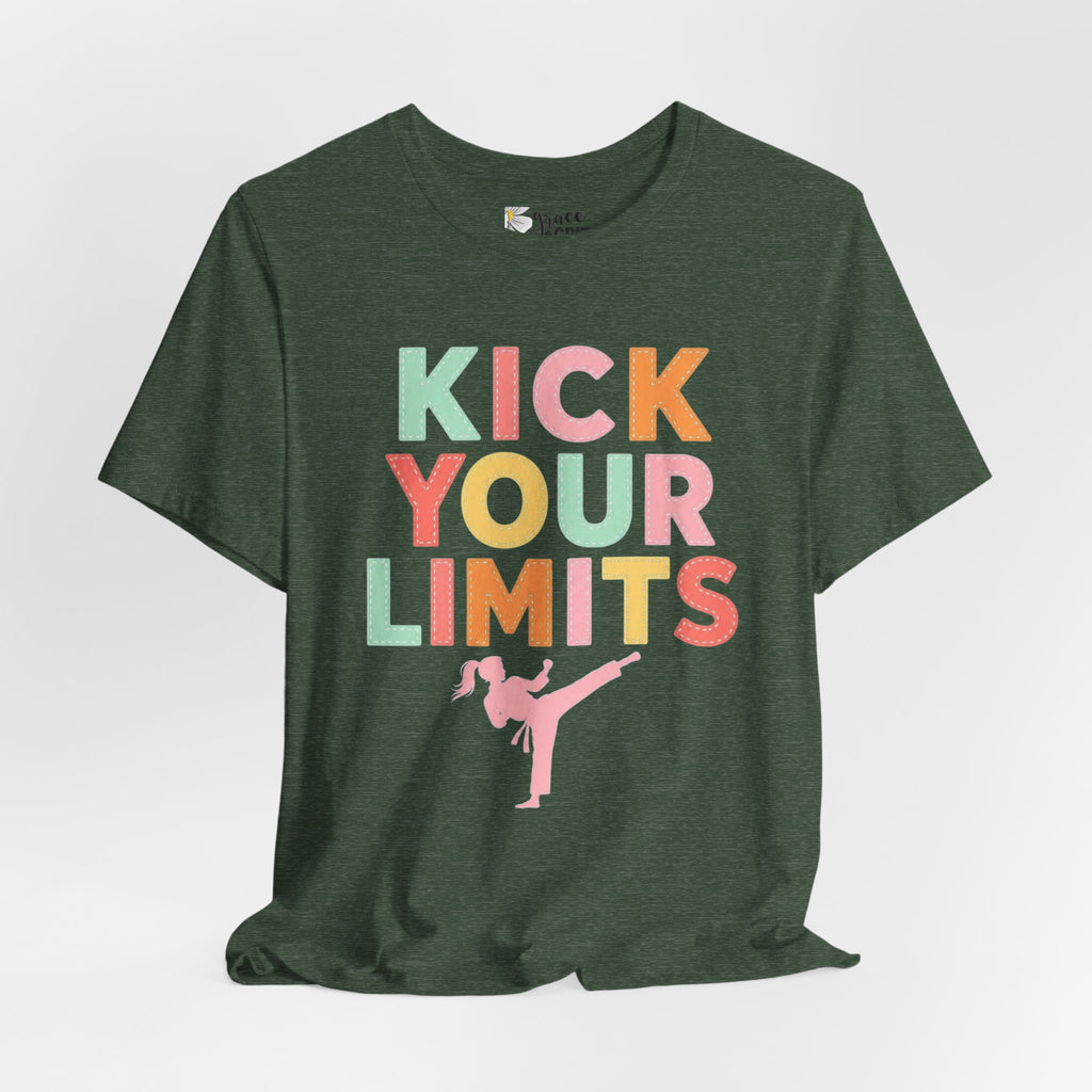 Kick Your Limits T-Shirt | Motivational Martial Arts Graphic Tee
