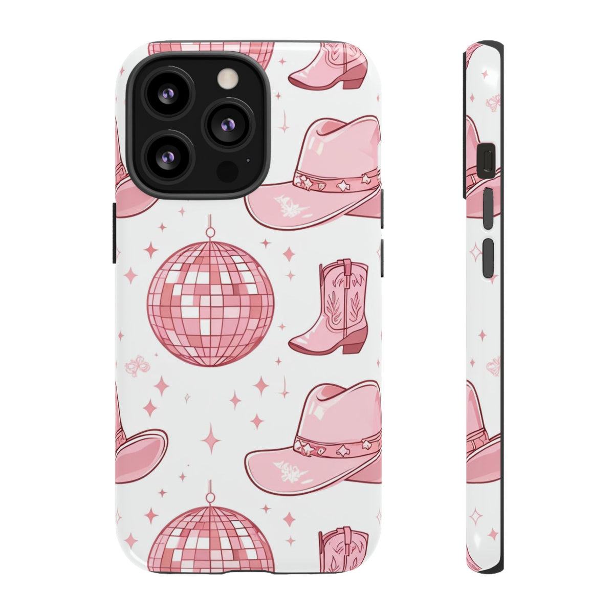 Pink Cowboy Boots & Disco Balls Tough Phone Case
