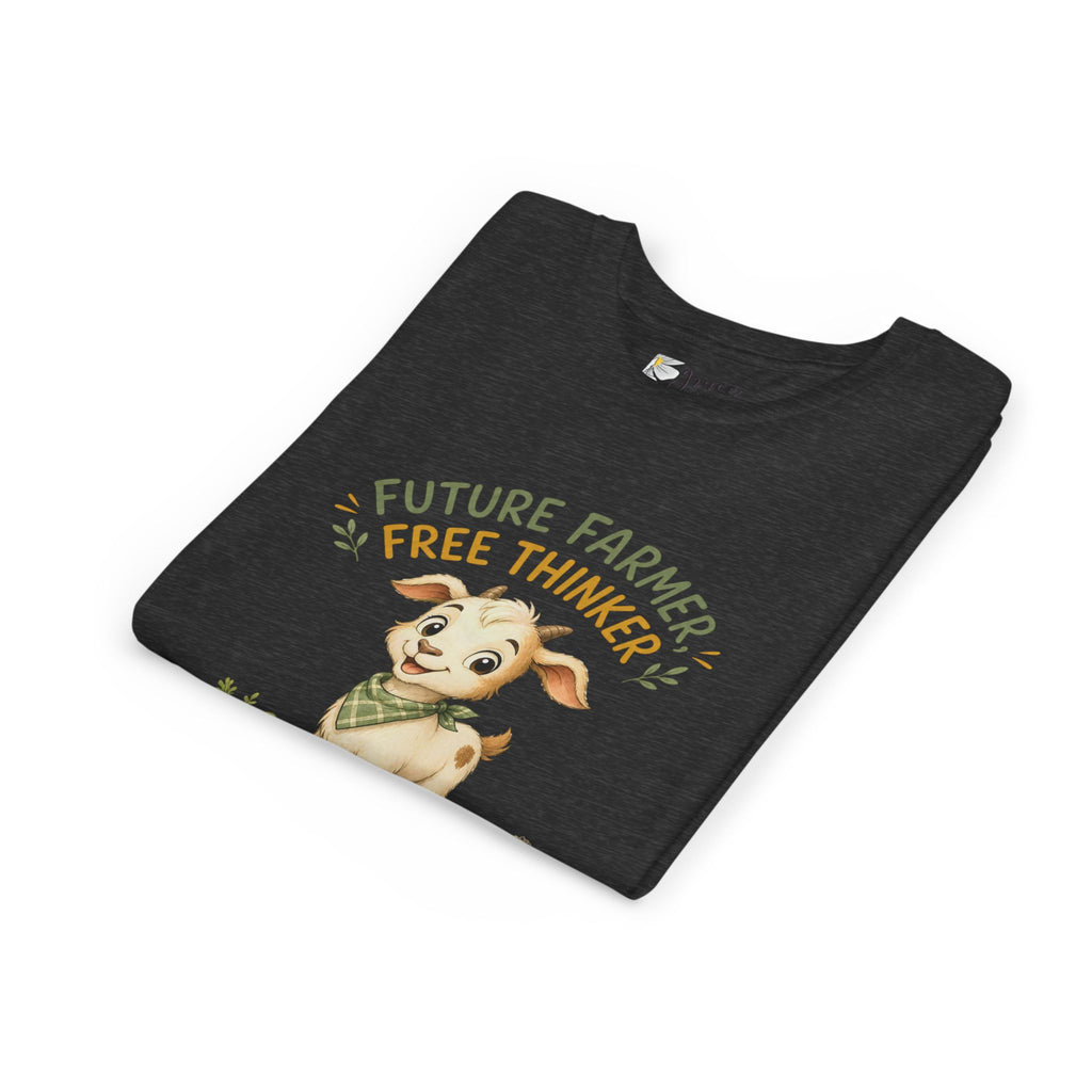 Youth Tee — "Future Farmer, Free Thinker" Cute Goat Kids Shirt