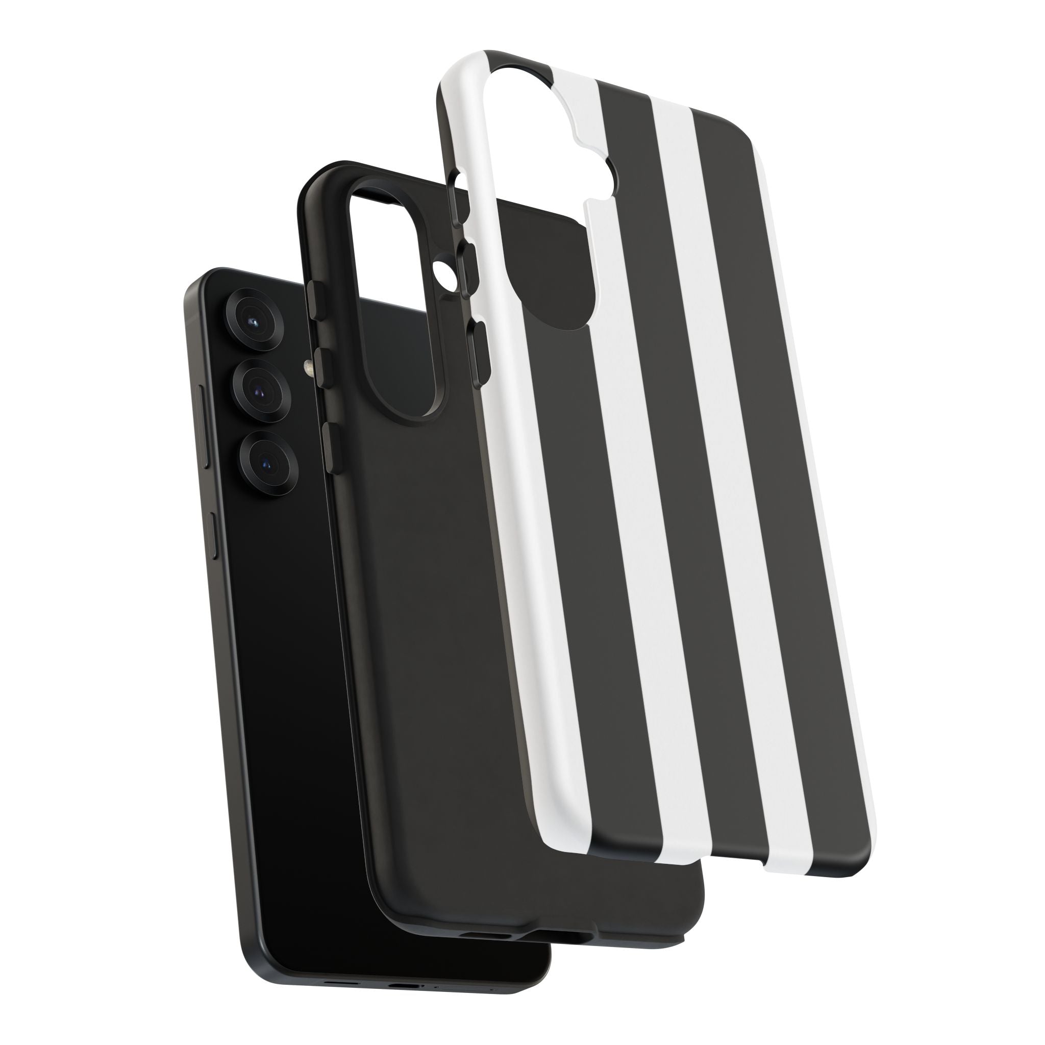 Black & White Vertical Stripe Phone Case — Tough Protective iPhone Cover