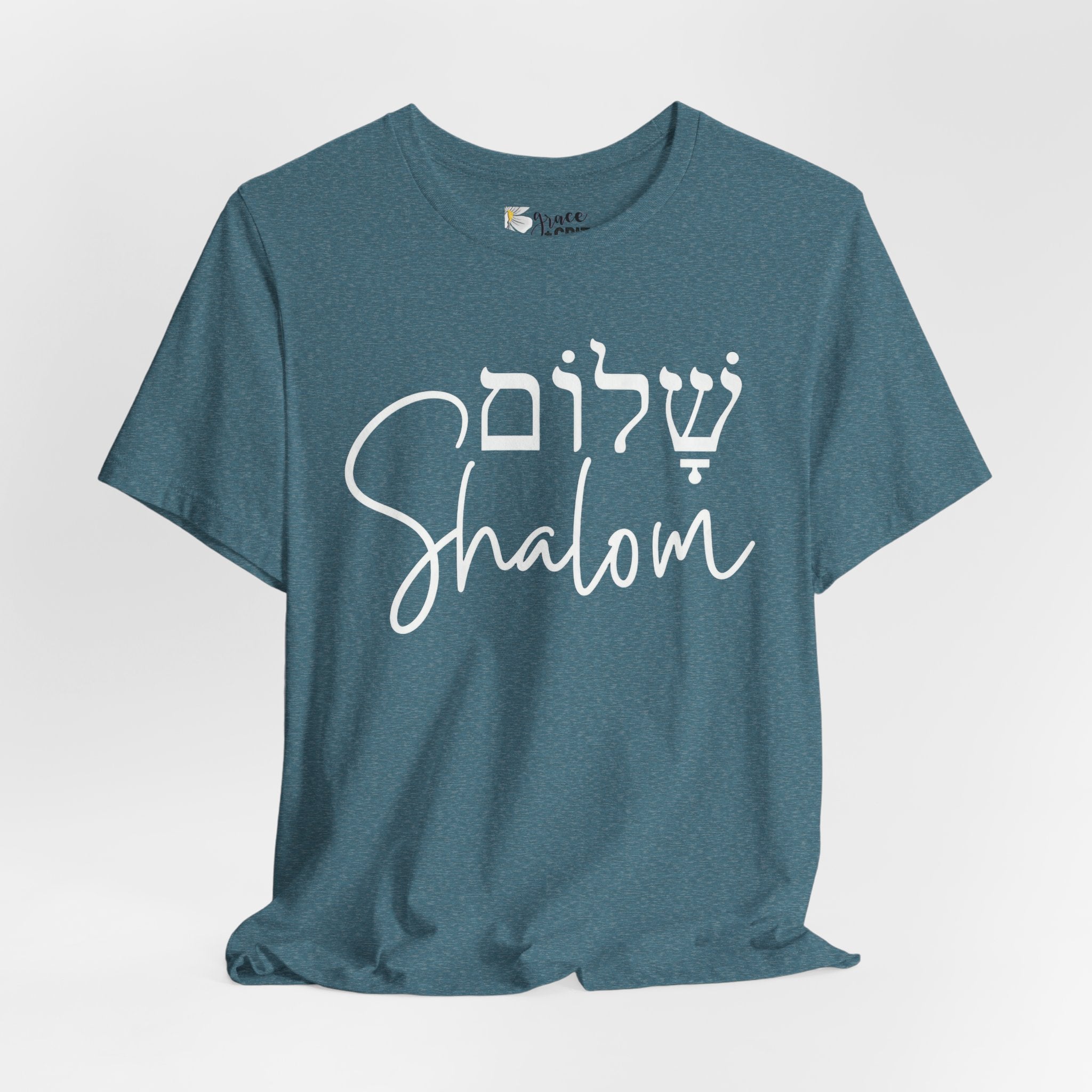 Shalom T-Shirt — Hebrew Peace Script Tee