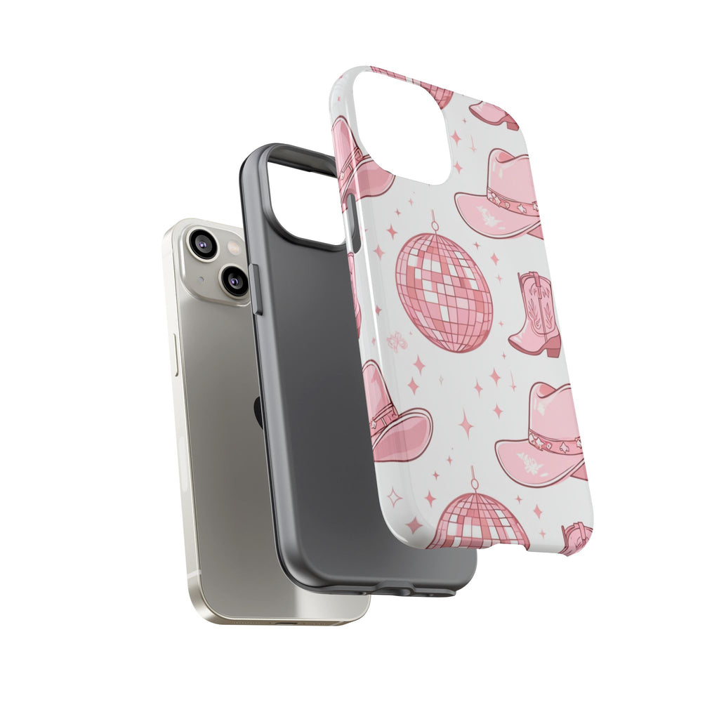 Pink Cowboy Boots & Disco Balls Tough Phone Case