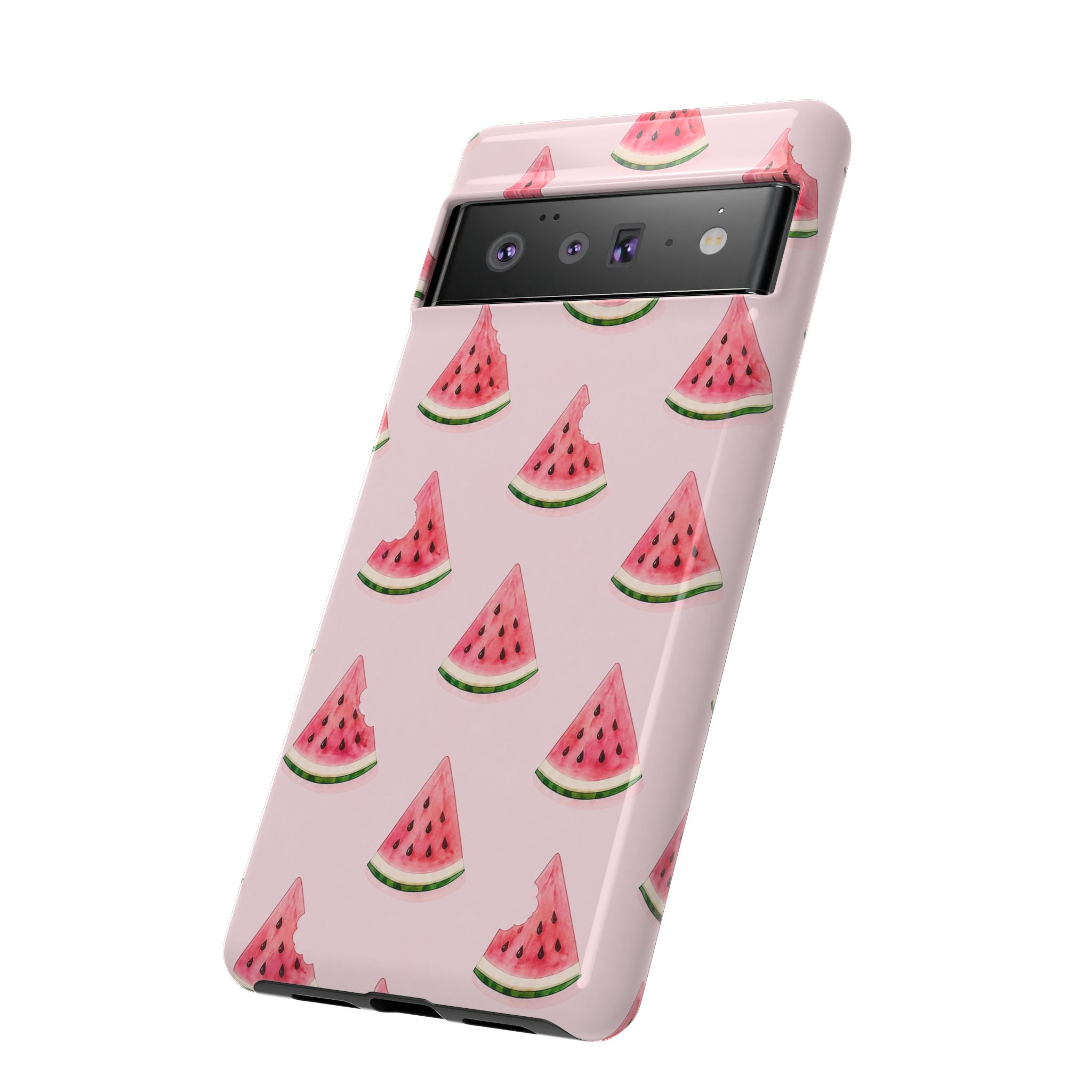 Watermelon Pattern Tough Phone Case — Pink Fruit Slice Protective Case