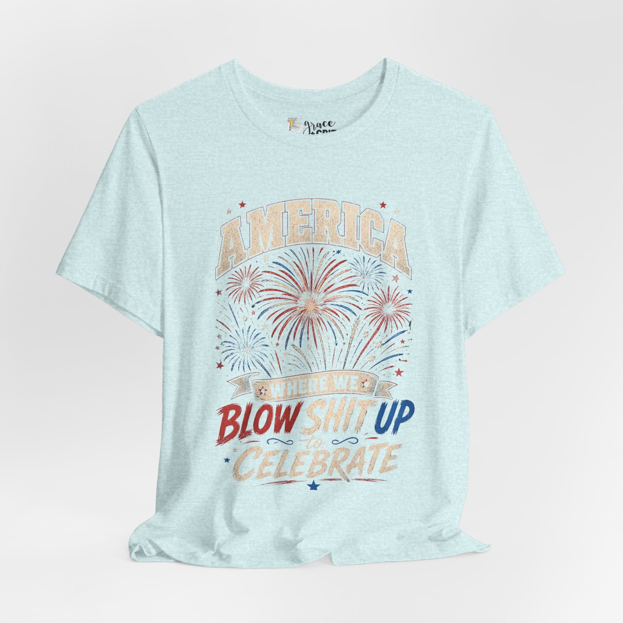 America Fireworks Celebrate Tee | Patriotic Fourth of July Shirt