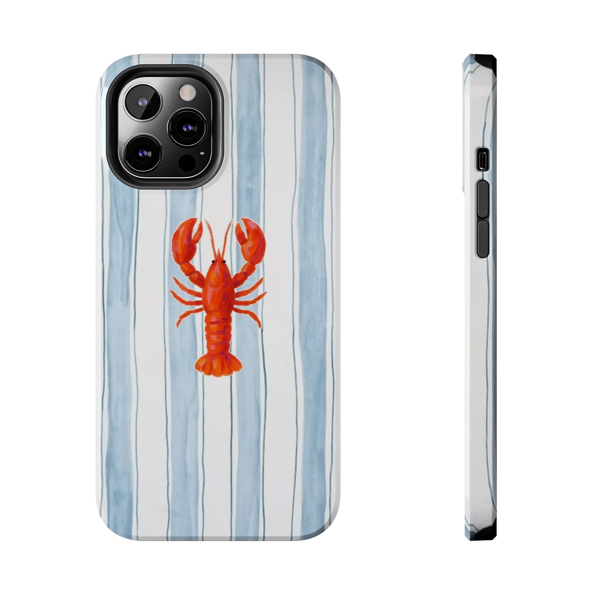 Lobster Stripe Tough Phone Case — Coastal Nautical Protective Cover